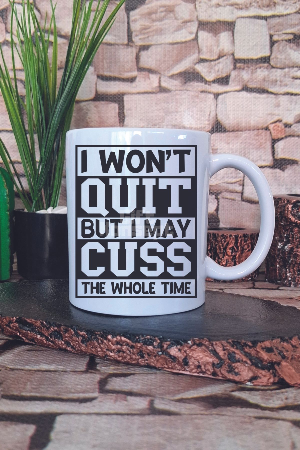 giftkonsept I Won't Quit Yazılı Gym Spor Vazgeçmeme Fitness Azmi Hediyelik Baskılı Çay Kahve Sunum Kupa Bardak