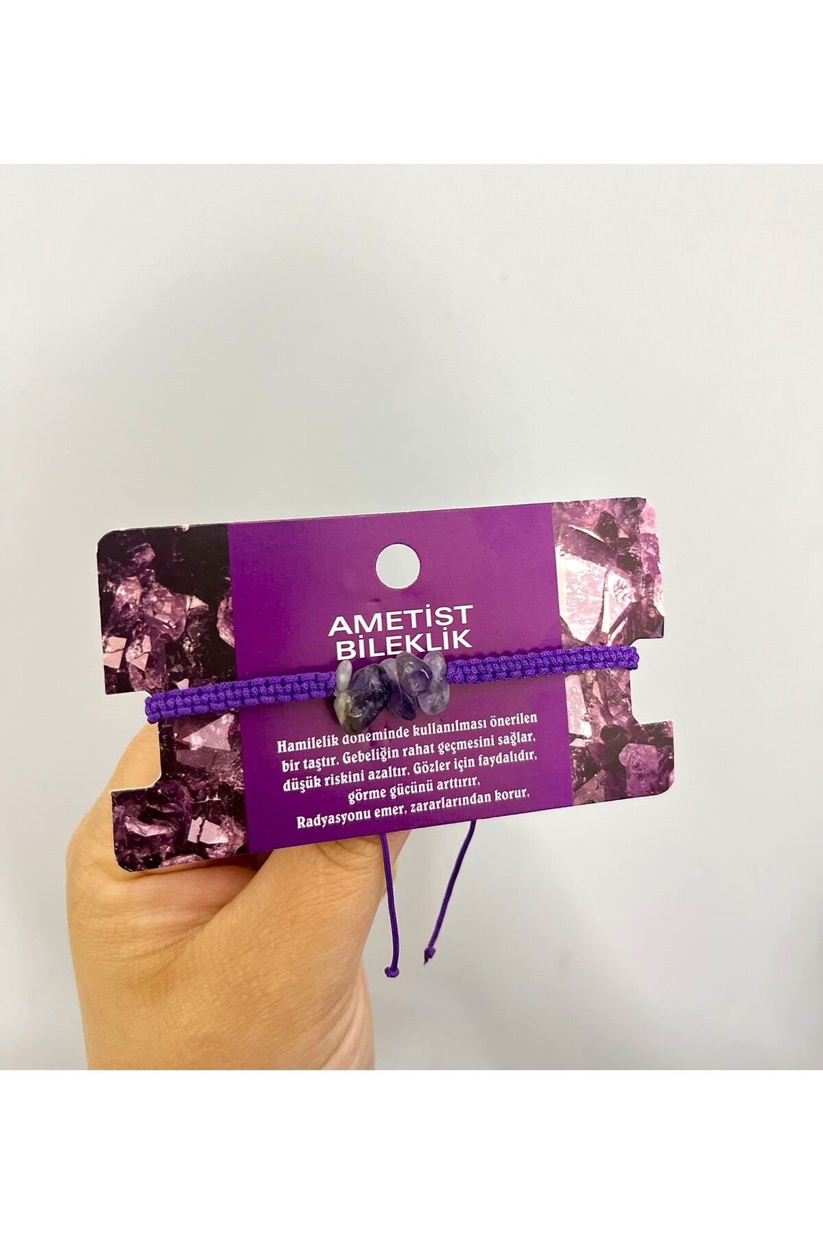 mihi hediyelik Ametist Doğal Taş bileklik