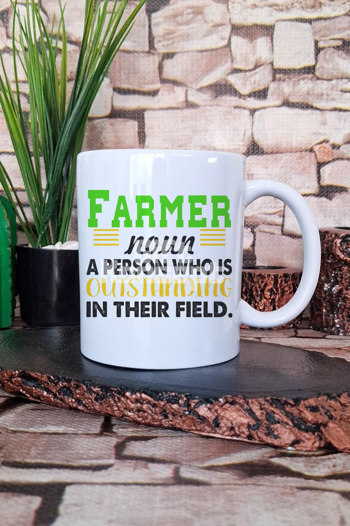 giftkonsept Farmer Noun Outstanding Person Baskılı Çiftçi Hediyelik Baskılı Çay Kahve Sunum Kupa Bardak