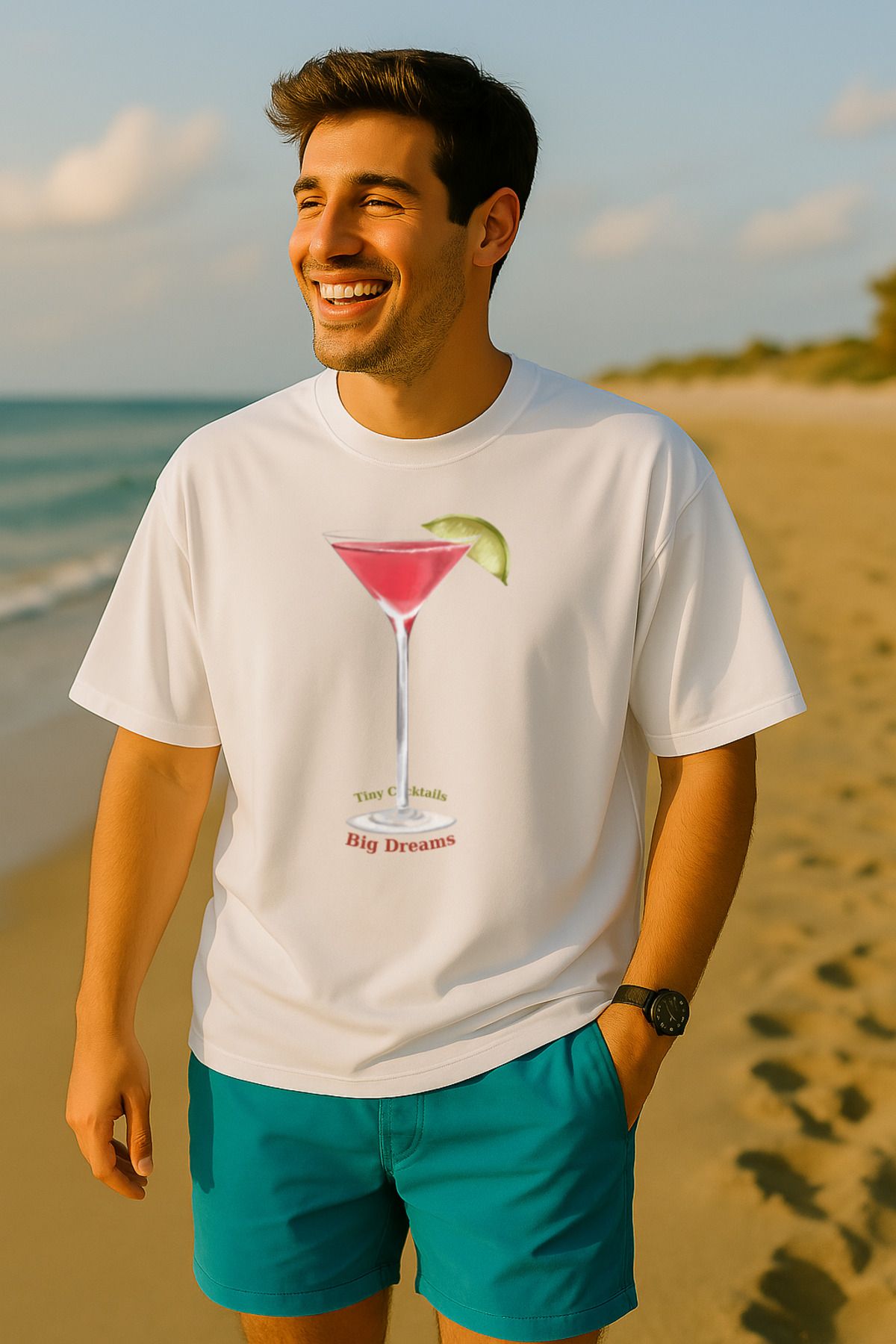 GTFzon Oversize Unisex %100 Pamuk Premium Margarita Baskılı T-shirt