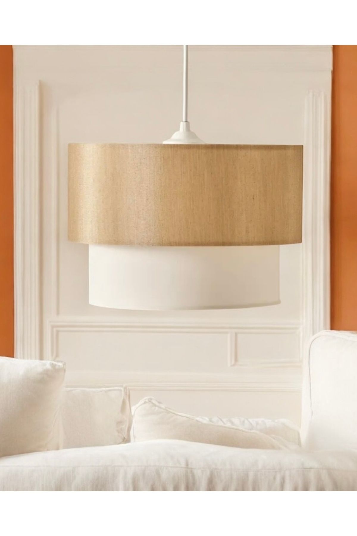 burenze Modern Sarkıt Avize Mon Sir Sarkıt Avize Desert Beige ve Ekru Şık Görsellik Katar