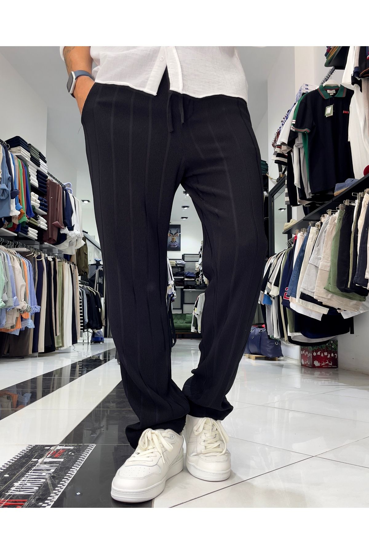 higo Fitil Desenli Jakarlı Erkek Baggy Jogger