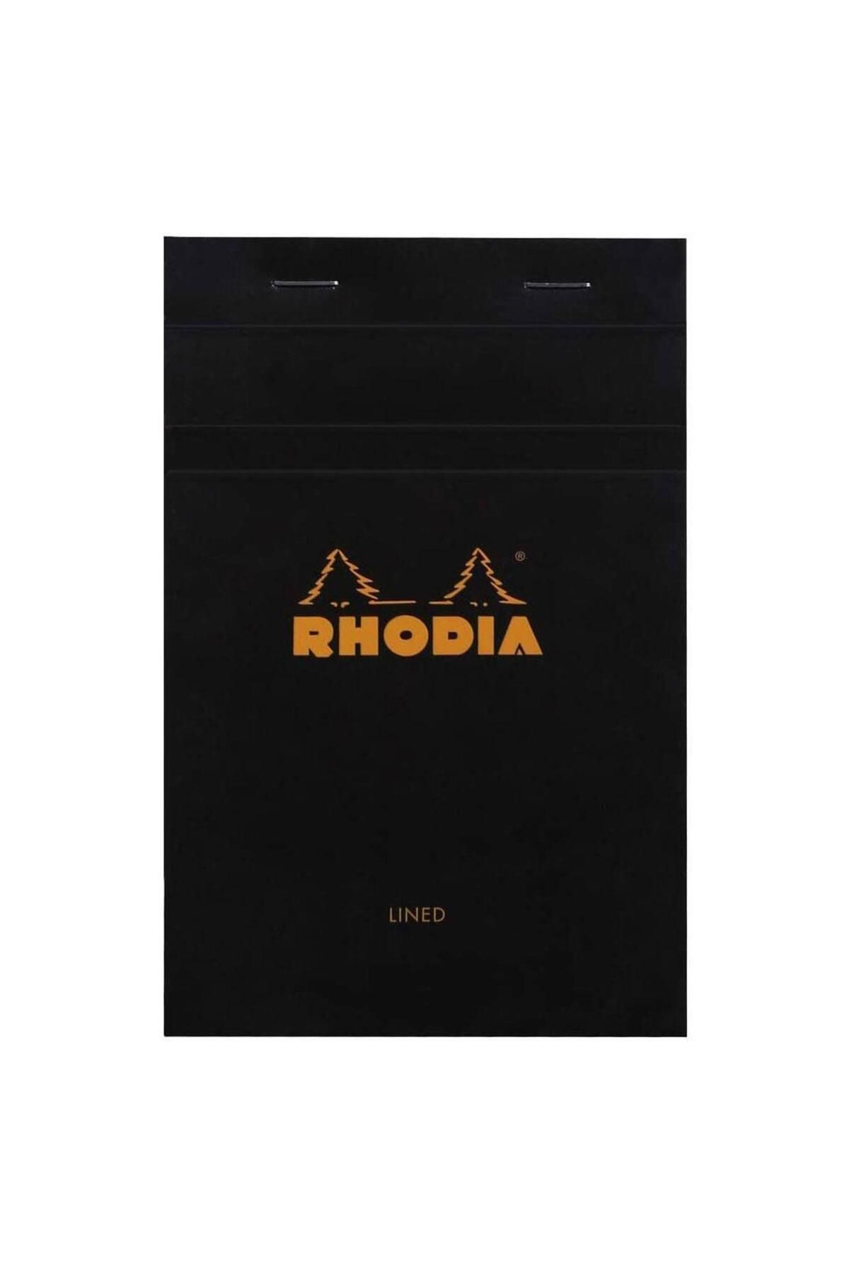 Rhodia Basic Üstten Zımbalı Bloknot 11x17 Çizgili Siyah