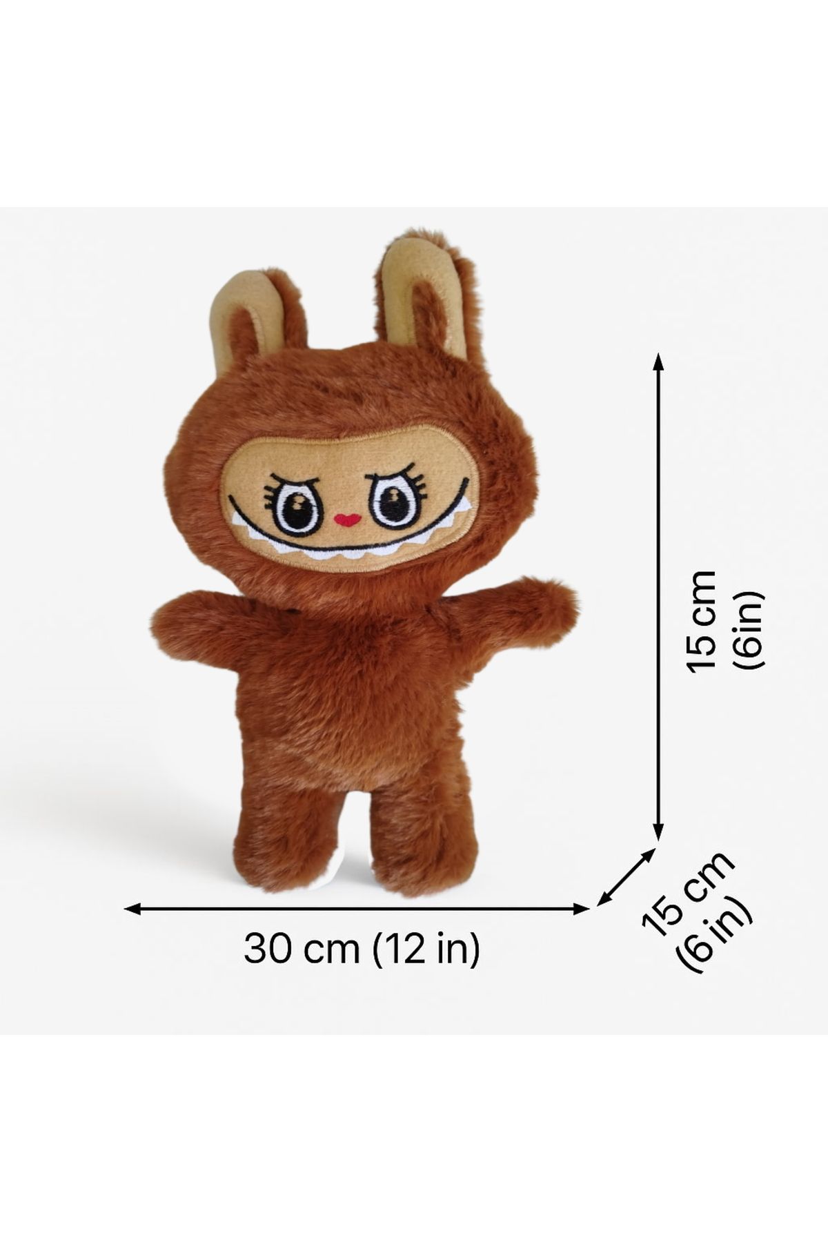 Hediye Deposu Labubu Peluş Oyuncak 30 cm – Sevimli ve Yumuşacık Karakter Oyuncak Koyu Kahve