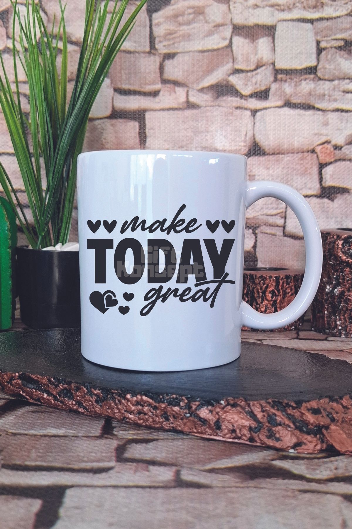 giftkonsept Make Today Great Yazılı Günlük Motivasyon İlham Verici Hediye Baskılı Kupa Bardak