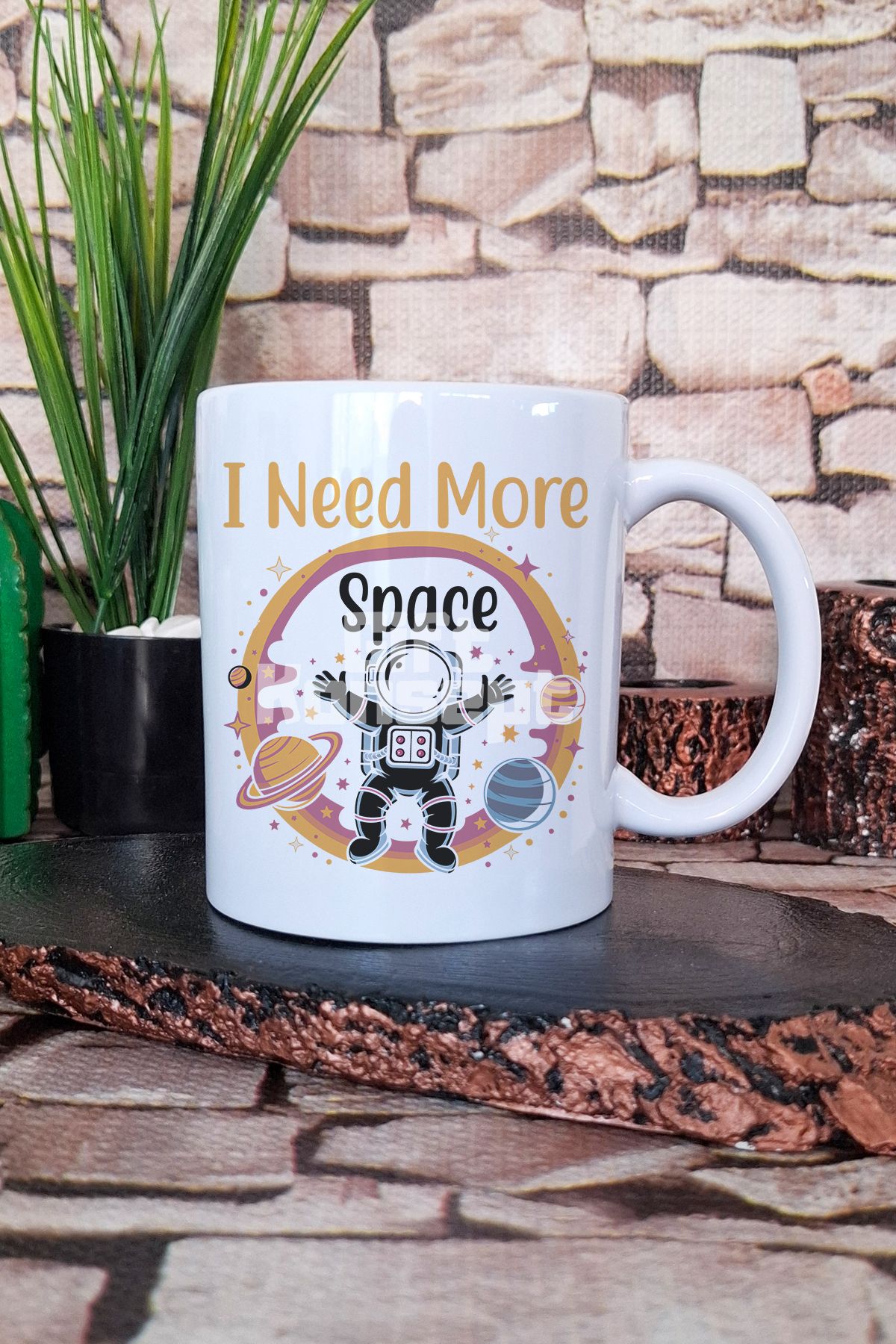 giftkonsept I Need More Space Baskılı Uzay Temalı Astronot Mottosu Hediye Baskılı Kupa Bardak