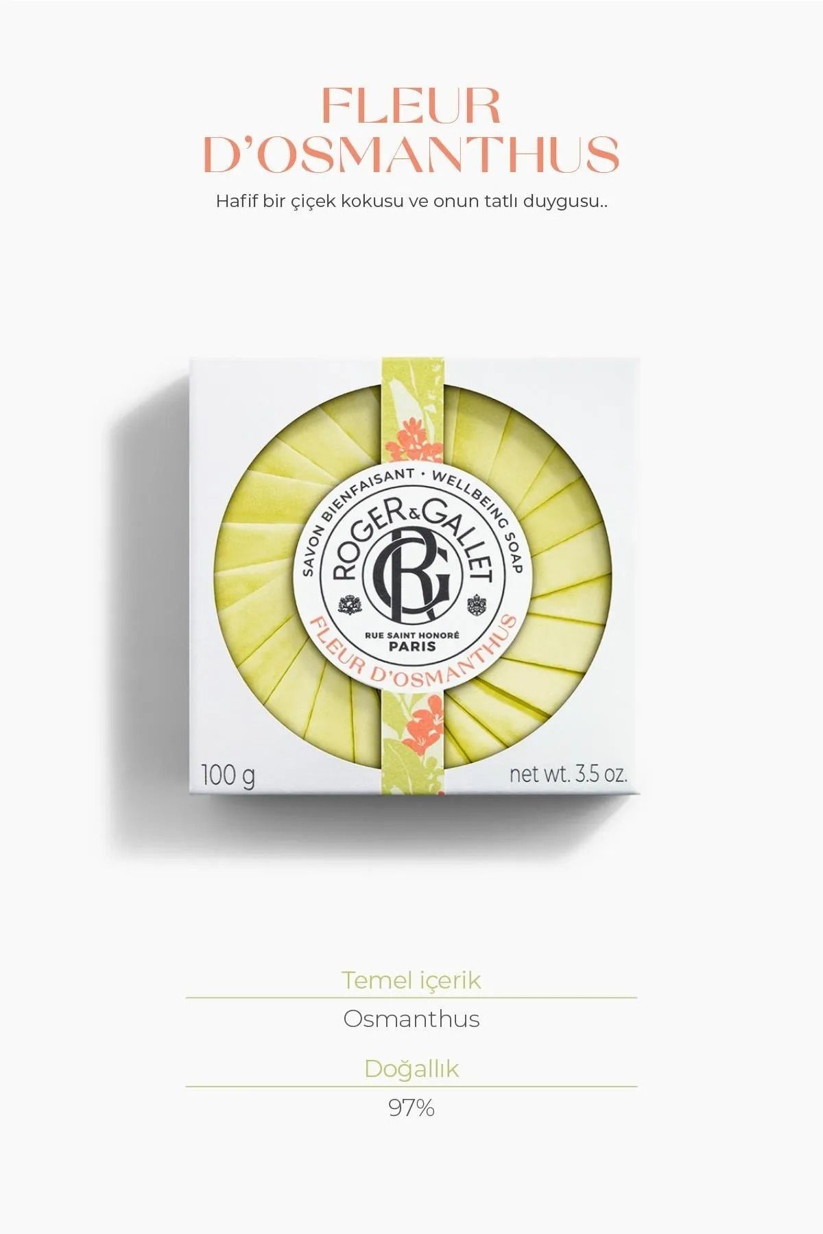 Roger&Gallet-صابون فلور دي أوسمانثوس العشبي، مستخلص المشمش، منعش، معطر 100 جرام 2