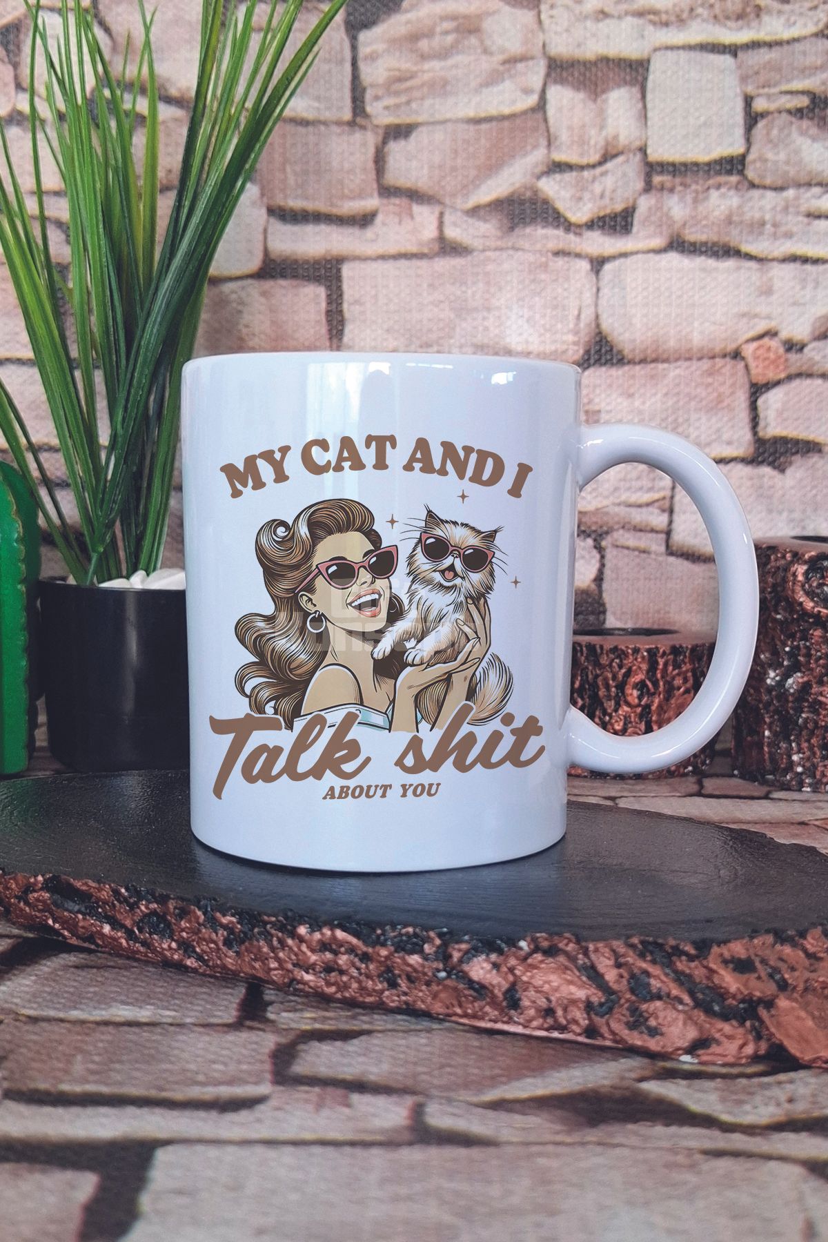 giftkonsept My Cat And I Baskılı Kedisever Kedimle Ben İkilisi Hediyelik Baskılı Çay Kahve Sunum Kupa Bardak