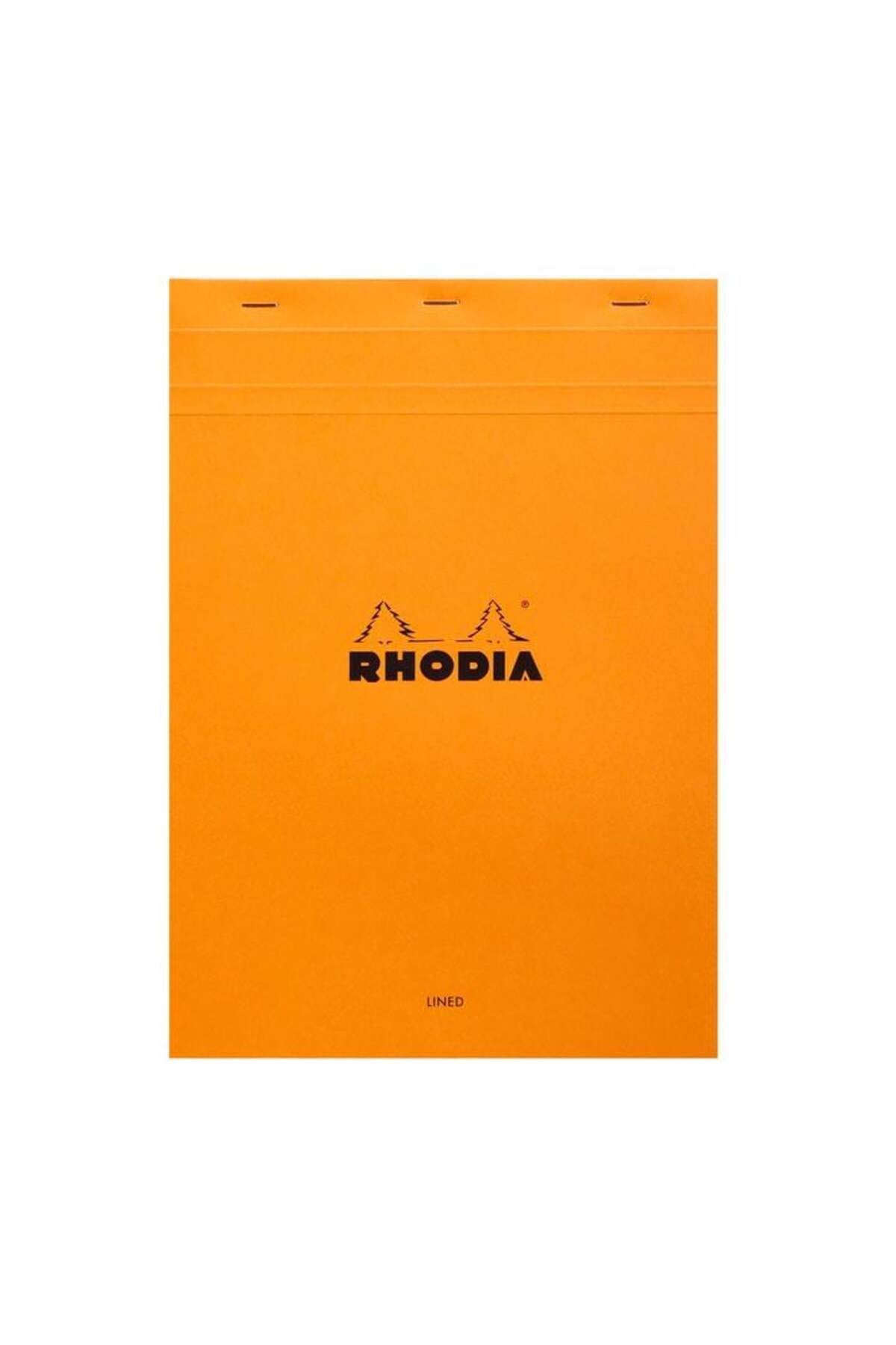 Rhodia Basic Üstten Zımbalı Bloknot A4 Çizgili Turuncu