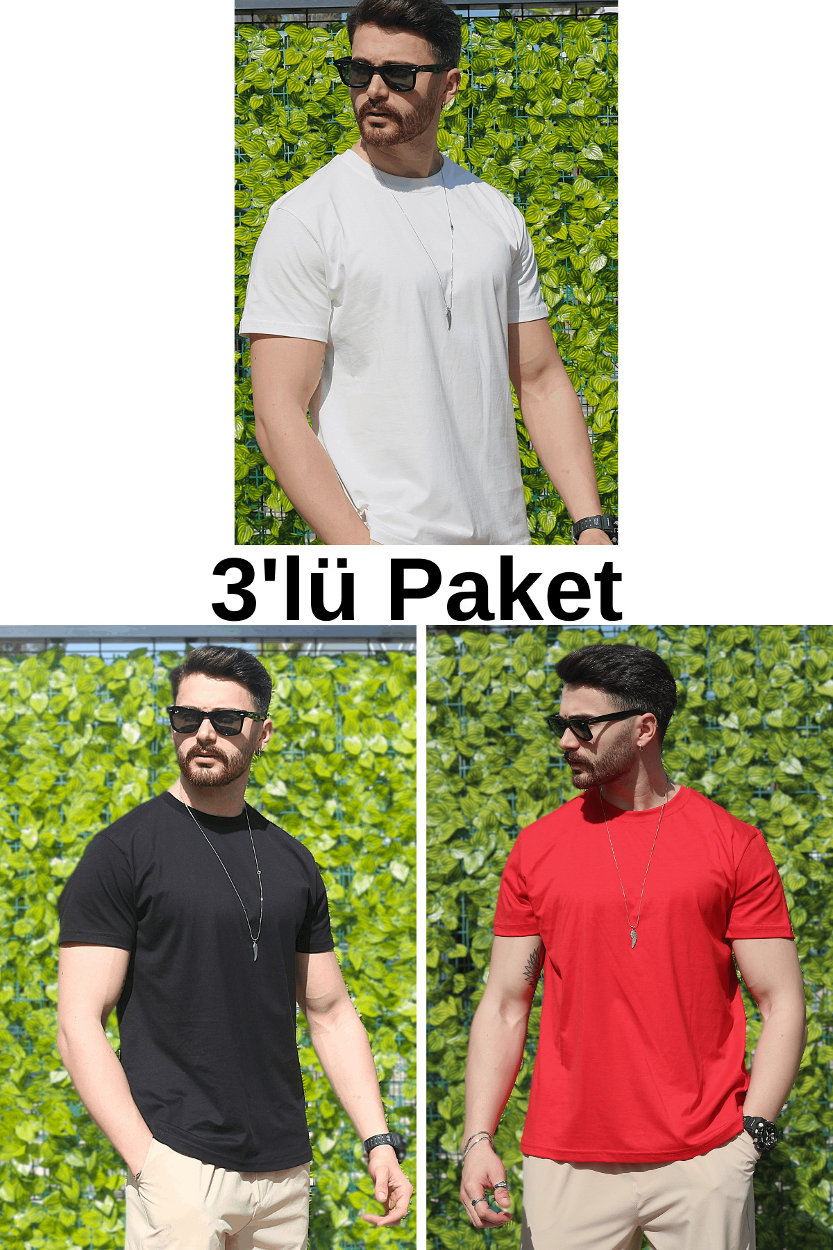 Men's Multi-pack Regular Lycra Single Jersey Fabric 100% Cotton Crew Neck Short Sleeve T-shirt
