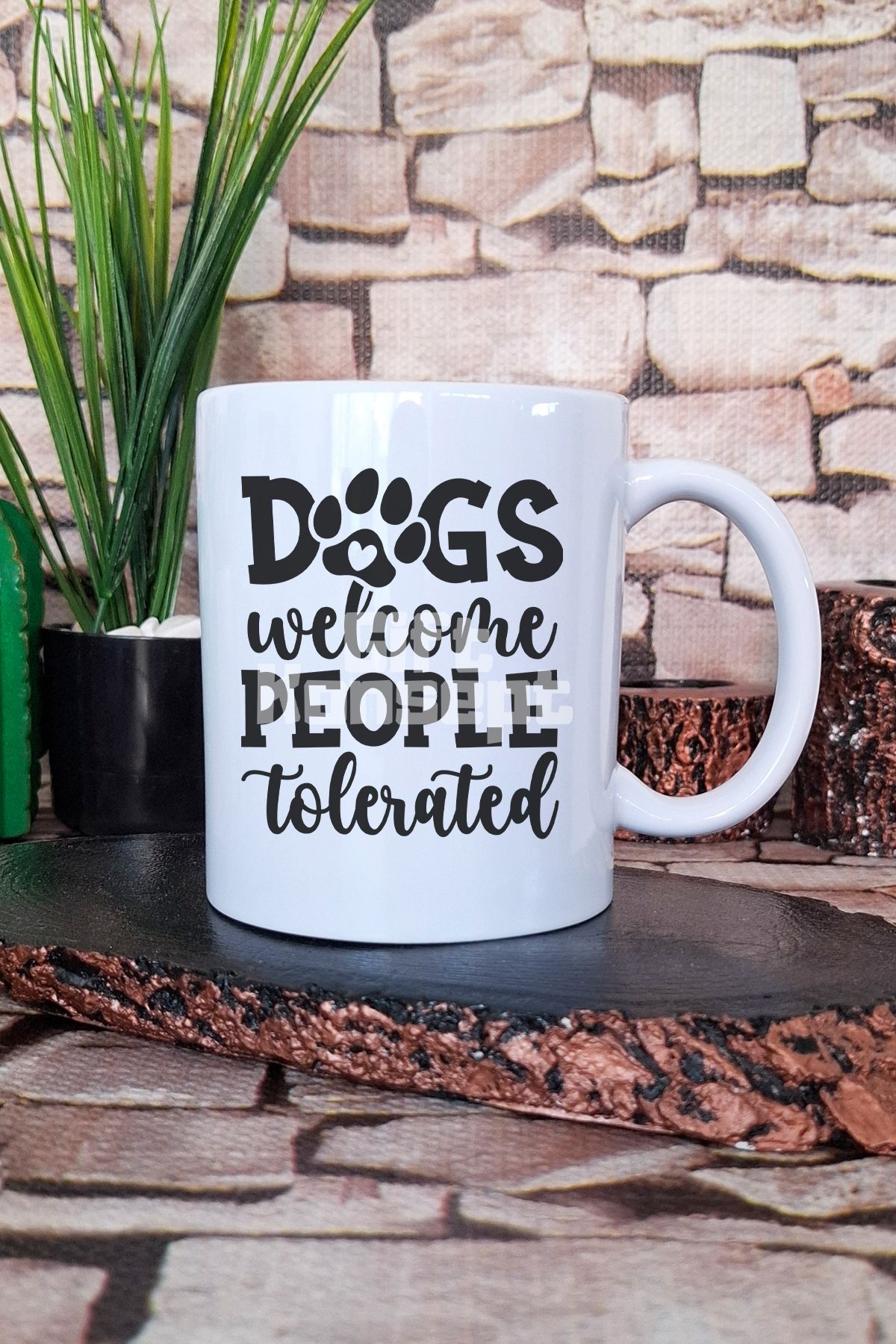 giftkonsept Dogs Welcome People Tolerated Yazılı Komik Köpeksever Hediye Baskılı Kupa Bardak