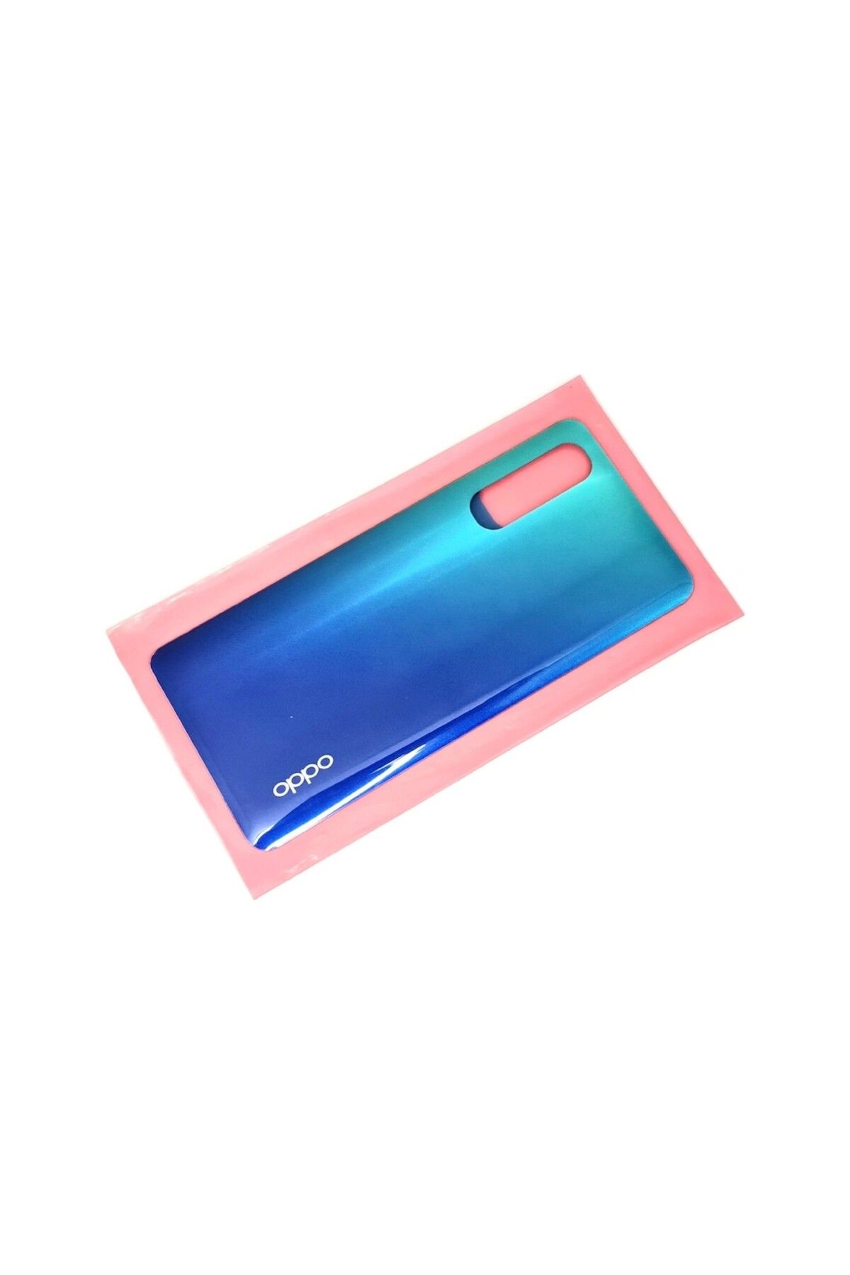 AXYA Oppo Reno 3 Pro Arka Pil Batarya Kapağı Cam Mavi