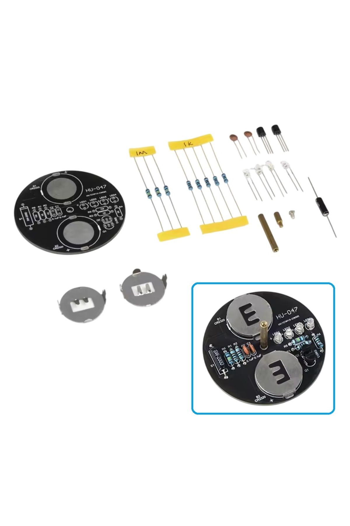 Devre Dünyası DC 6V LED Dönen Gyro Yanıp Sönen Işıklar Hobi Devresi DIY Lehimleme Kiti - Demonte(Montesiz)