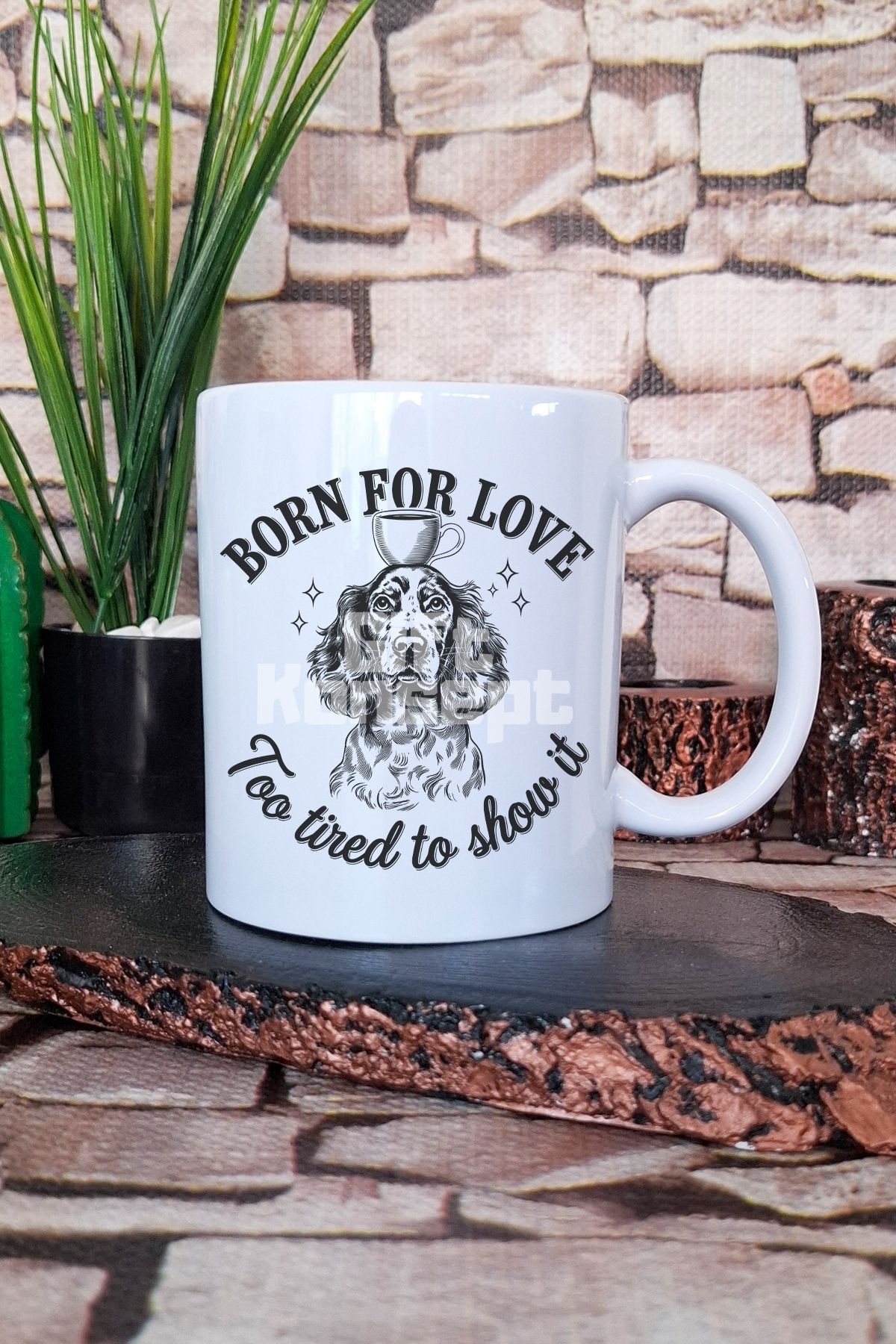 giftkonsept Born For Love Too Tired To Show It Yazılı Komik Hediyelik Baskılı Çay Kahve Sunum Kupa Bardak