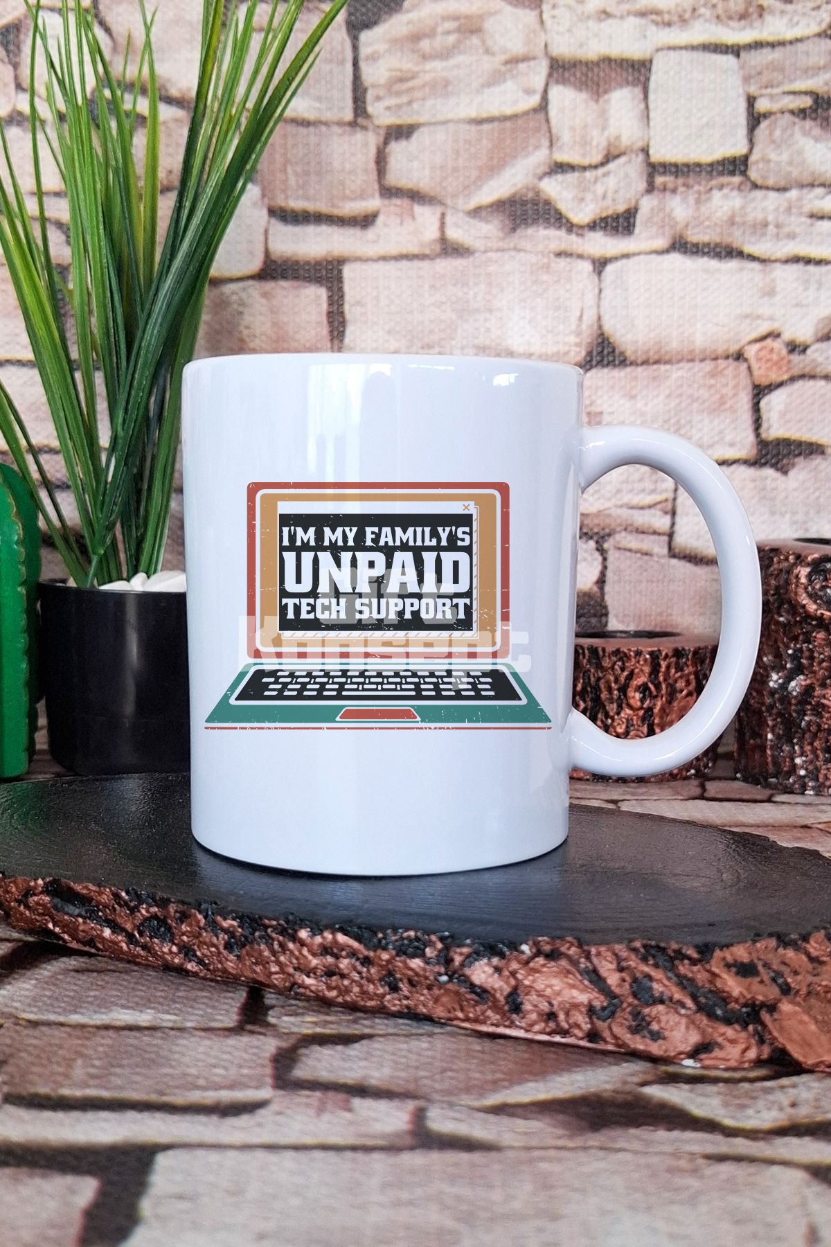 giftkonsept Unpaid Tech Support 2 Baskılı Yazılımcı Hediyelik Baskılı Çay Kahve Sunum Kupa Bardak