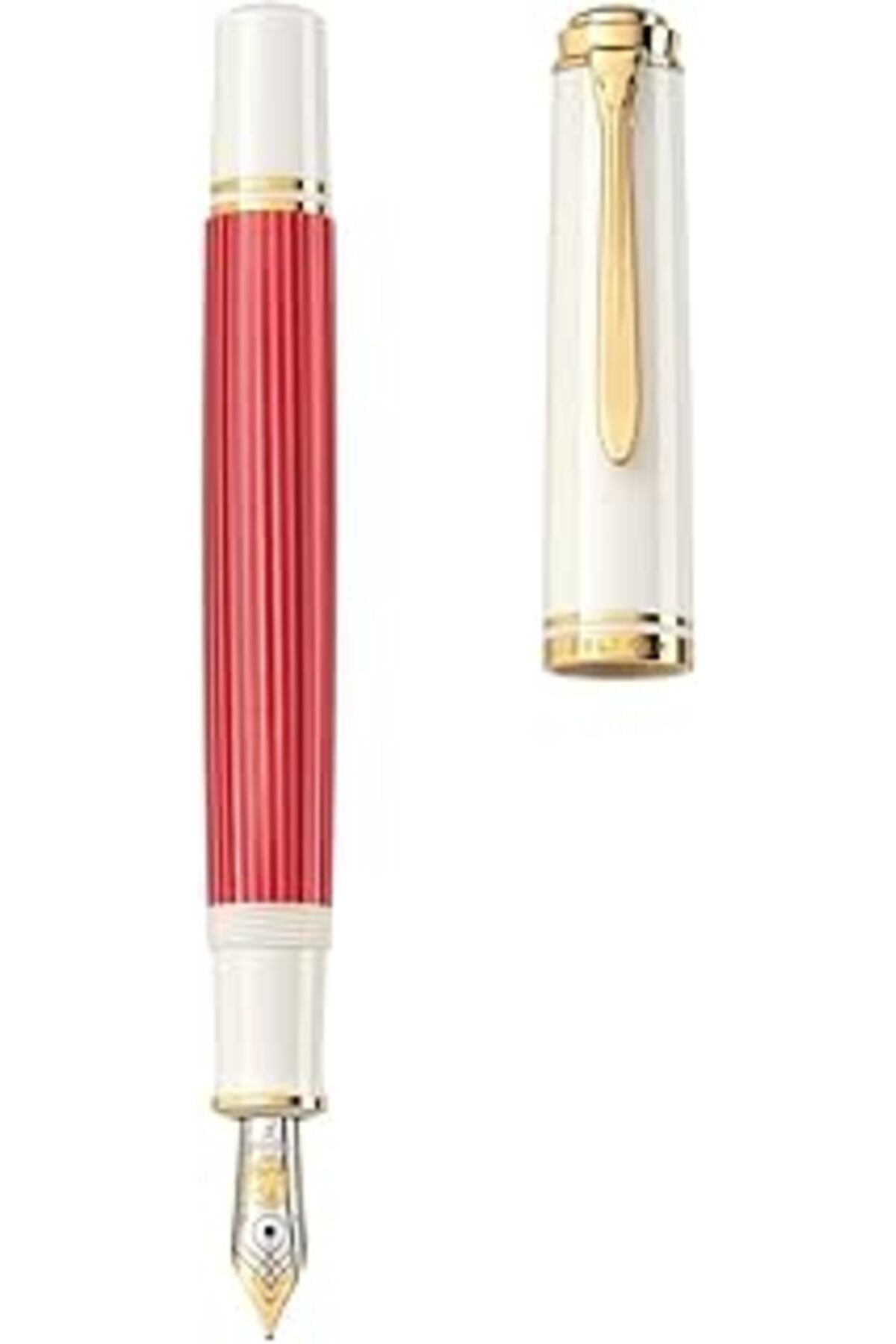 Mu Art Ahşap Pelikan M600 Red-White Dolma Kalem - B