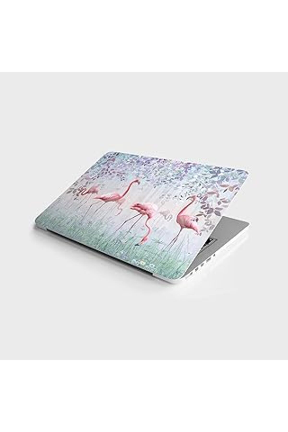 Mu Art Ahşap Laptop Sticker Bilgisayar Notebook Pc Kaplama Etiketi Flamingo