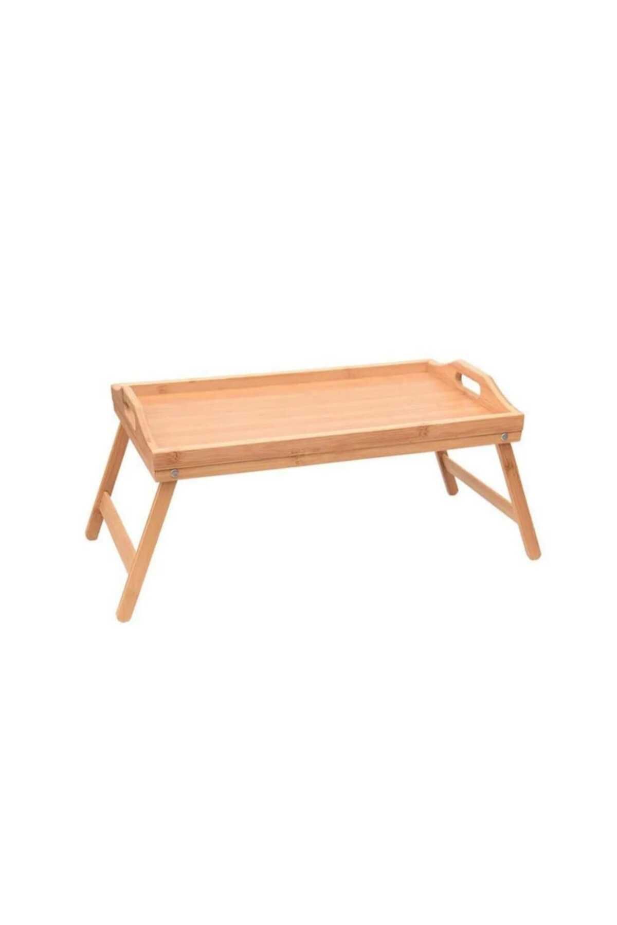CENGİZ ÇEYİZ MİEN Bambu Katlanır Ayaklı Açılır Kapanabilir Tepsi 50x30 cm 425