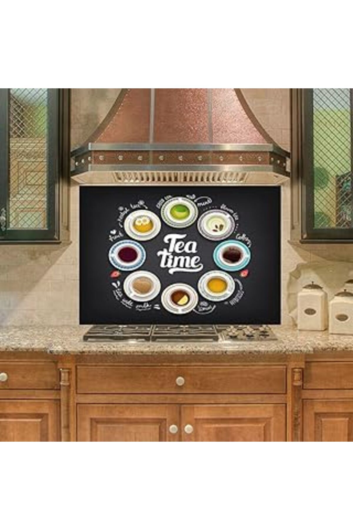 NETWORK ART Mutfak Duvar Tezgah Arası Ocak Arkası Sticker Kaplama Tea Time
