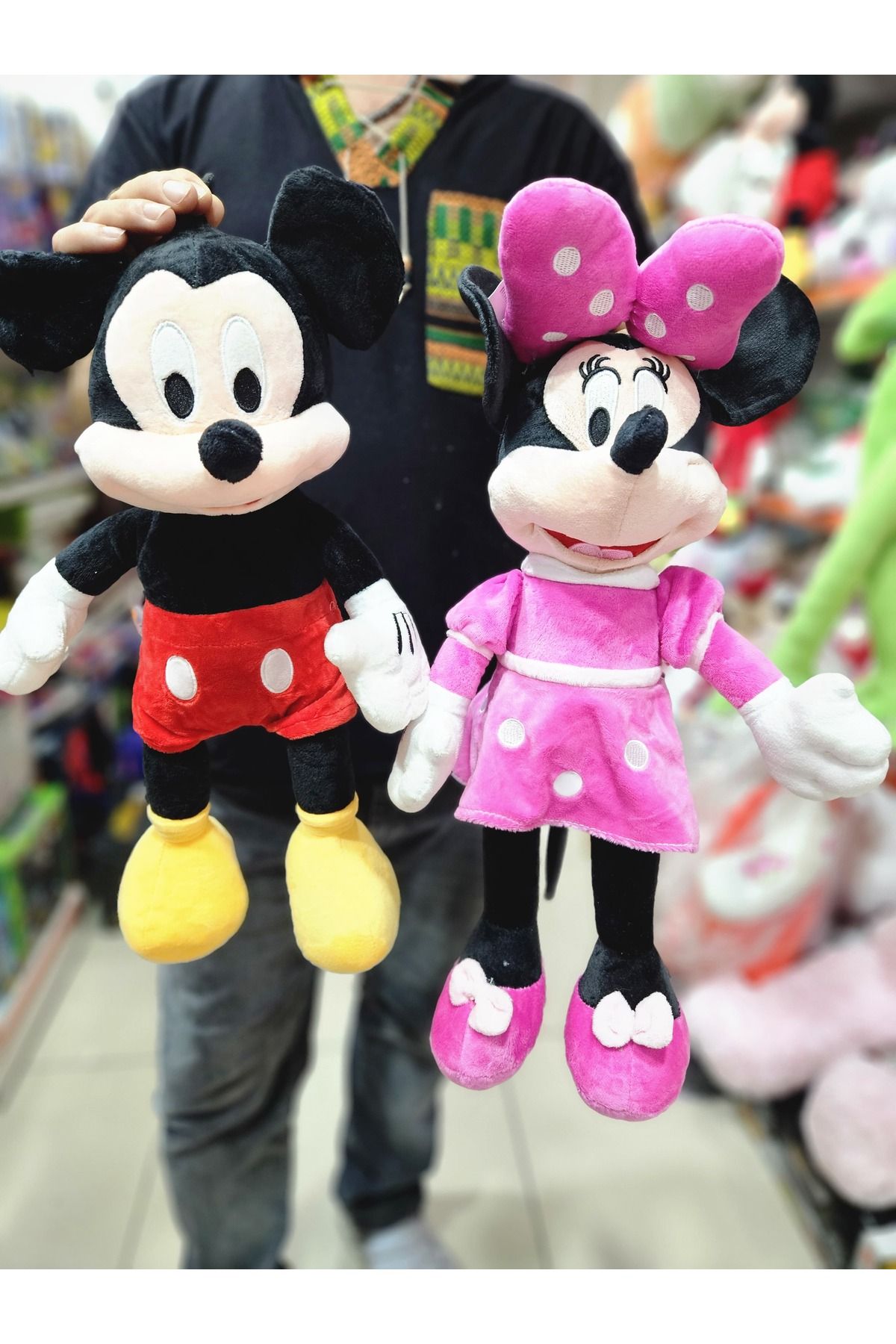 Online 50 Cm Mickey Mouse Ve Minnie Mouse Peluş Oyuncak 2 li Mickey Mouse Peluş Set