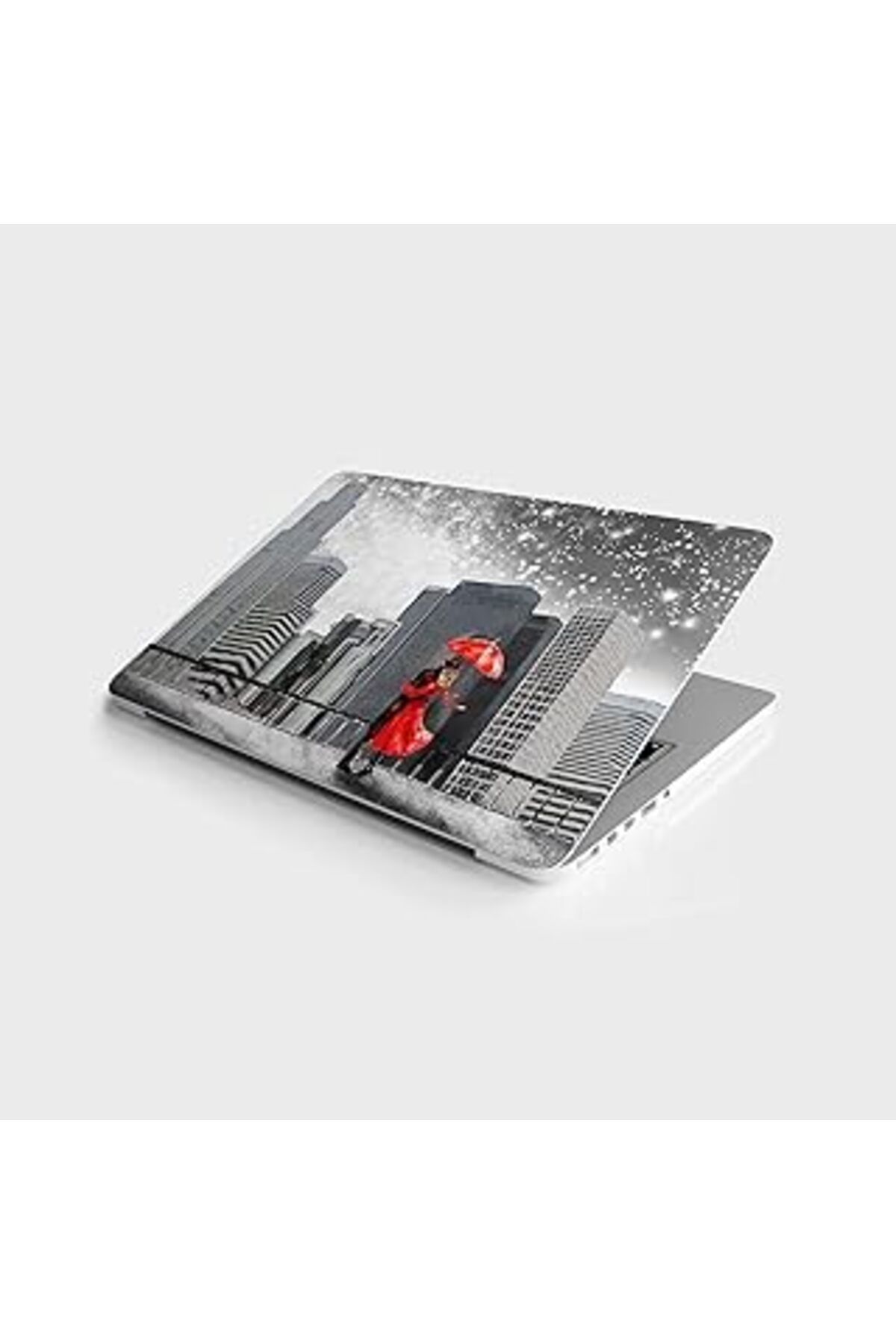 NETWORK ART Laptop Sticker Bilgisayar Notebook Pc Kaplama Etiketi Kırmızı Şemsiye Newyork