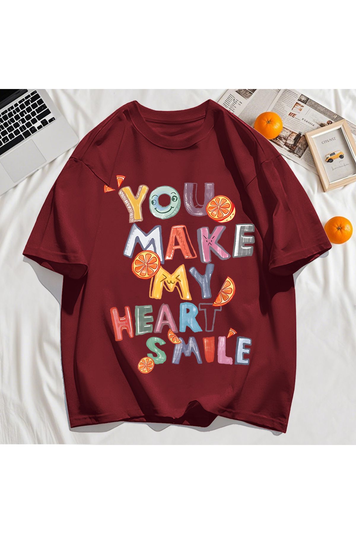 StartMore Y2k Vintage Tişört Tee Sen Kalbimi Yapın Baskı