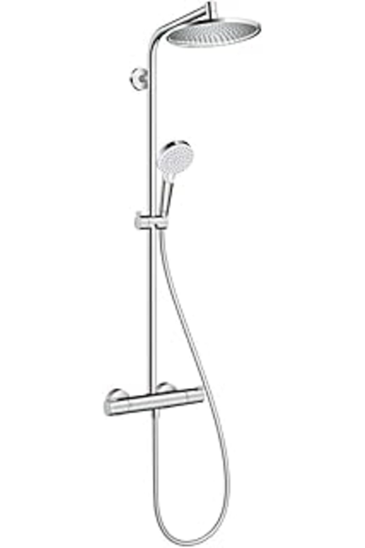NETWORK ART Hansgrohe Crometta S – Su Tasarruflu Duş Sistemi (Ecosmart), Termostatlı, Yağmur Duşu (240 Mm), Arm