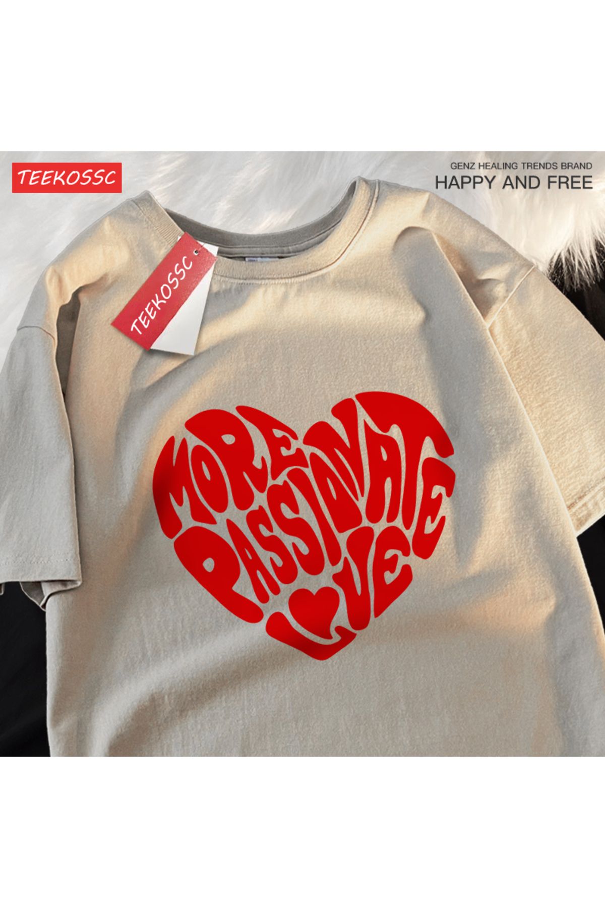 StartMore Y2k Vintage Tişört Tee Daha tutkulu aşk baskı