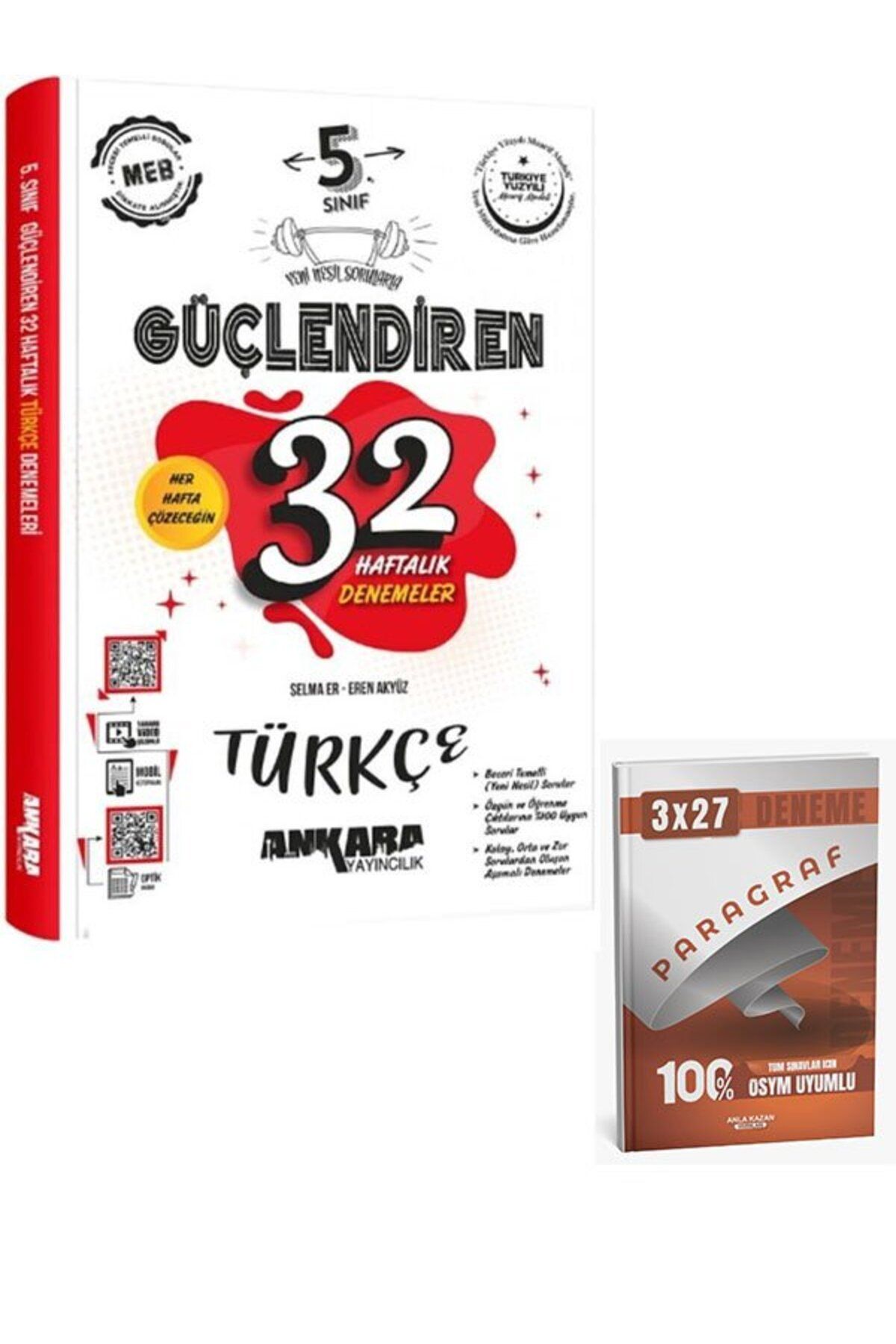 Anla Kazan Yayınları Ankara 2026 5. Sınıf Türkçe Güçlendiren 32 Haftalık Denemeleri+Anla Kazan Paragraf