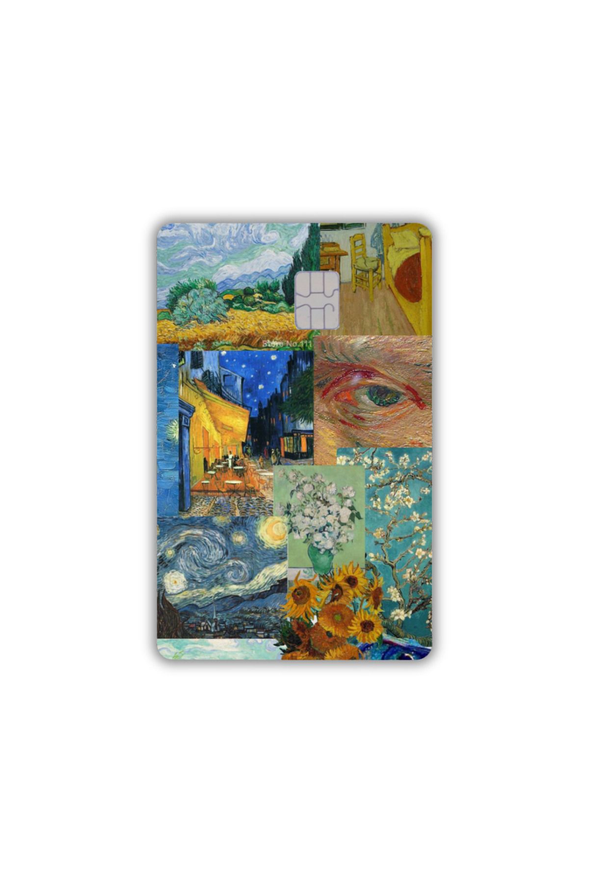 yoyadizayn Vincent Van Gogh Kolaj Öğrenci Kartı, Metro Kartı, Akbil, Kredi Kartı Kaplama KÜÇÜK ÇİP