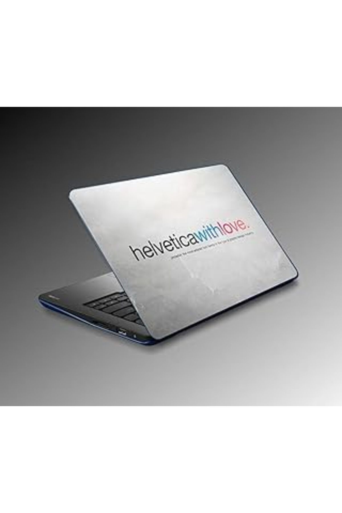 Mu Art Ahşap Laptop Sticker Notebook Pc Kaplama Etiketi Helvetica With