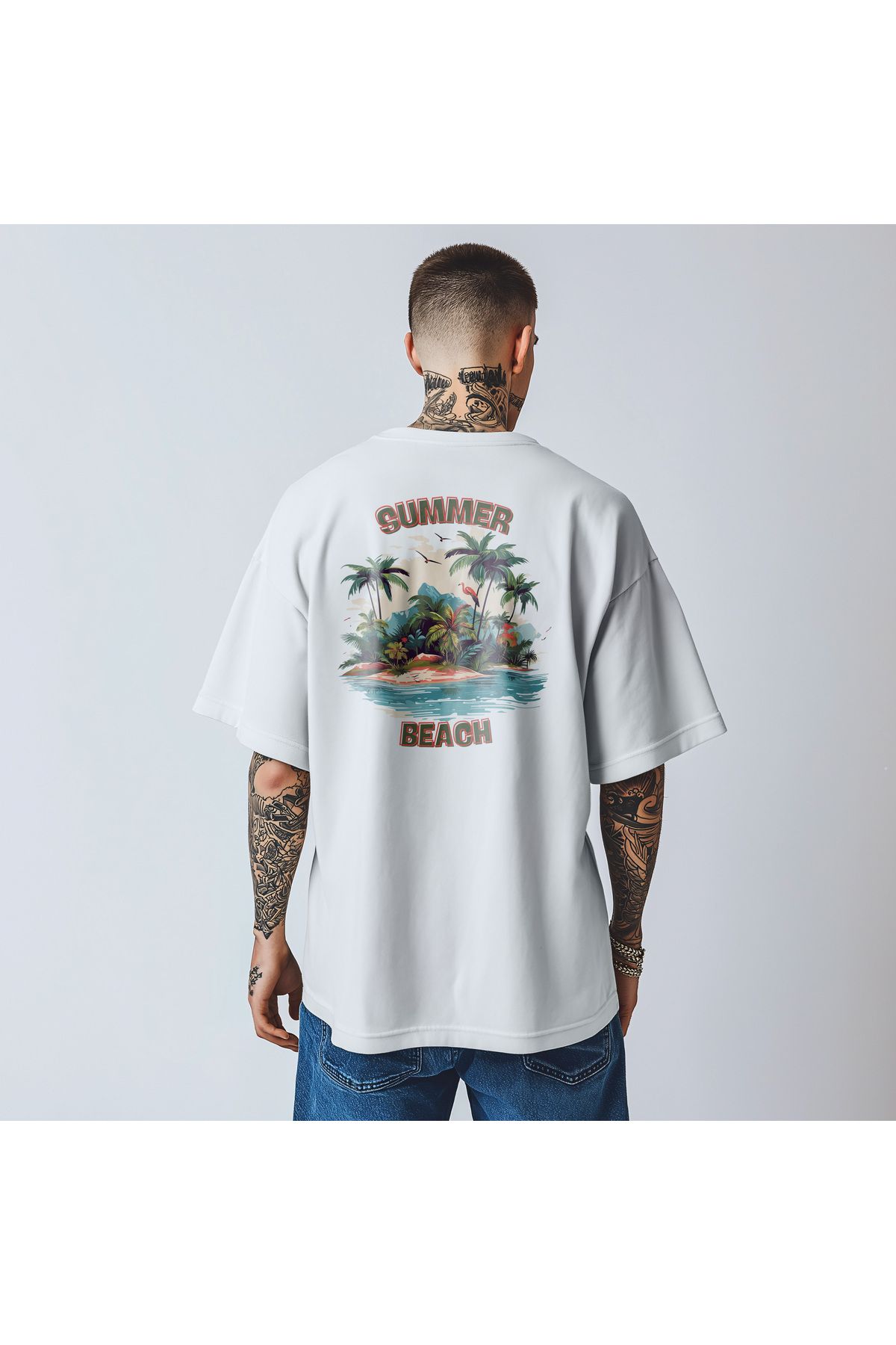 Superheaven Beyaz Oversize Tişört
