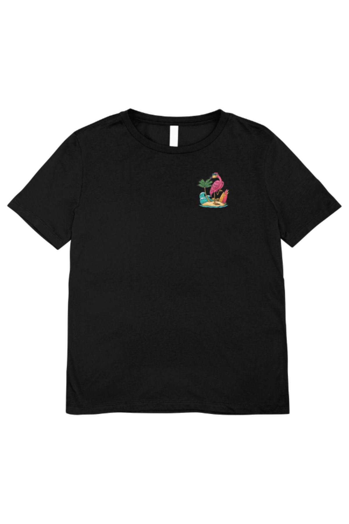 madeora Baskılı Unisex Siyah Tişört, CANLI RENKLİ SOLMAZ