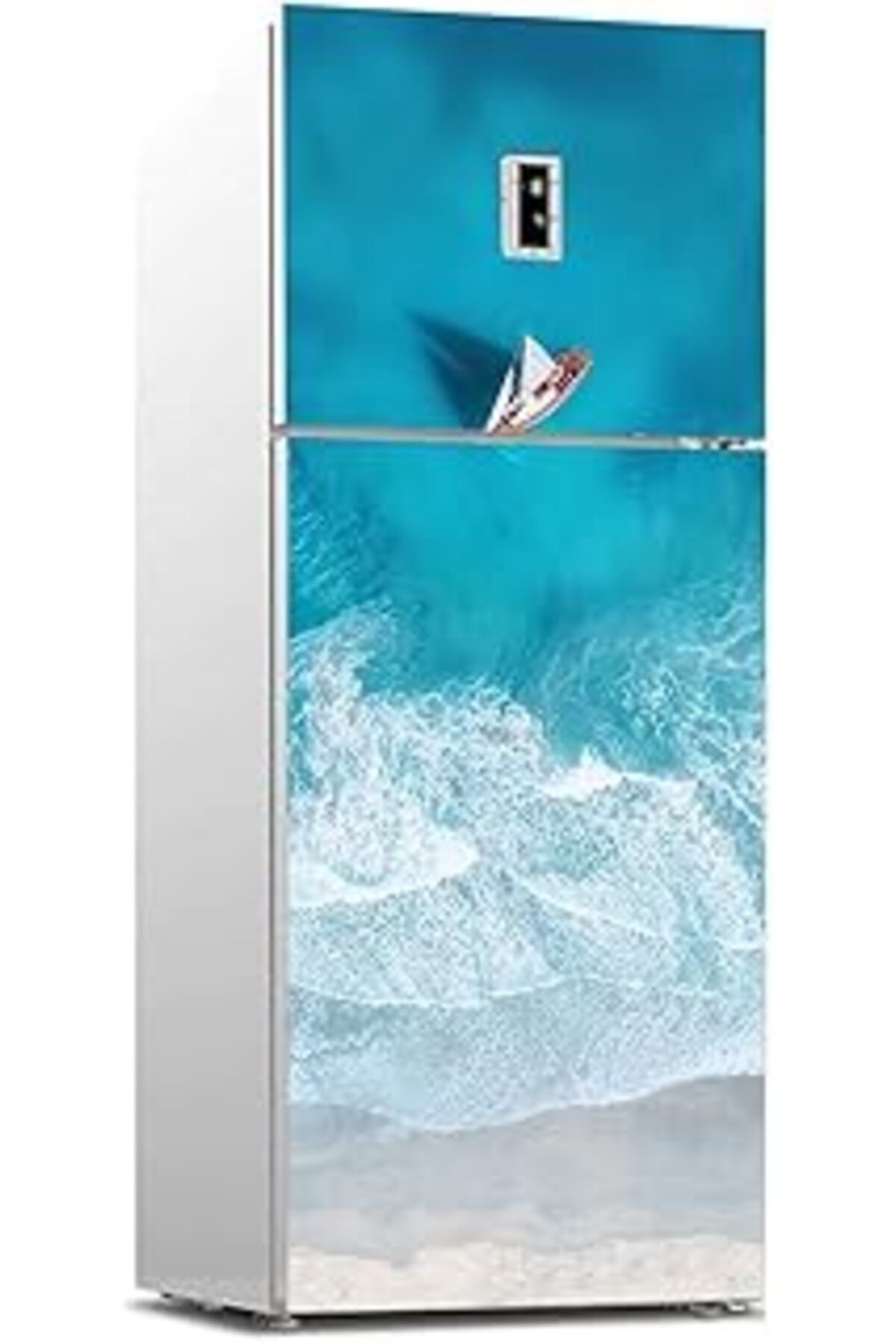Mu Art Ahşap Buzdolabı Sticker Kaplama Dolap Kaplama Etiketi Deniz Yat