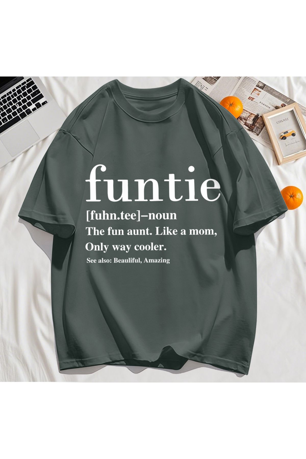 StartMore Y2k Vintage Tişört Tee Funtie Anne Gibi Eğlenceli Teyze Baskı