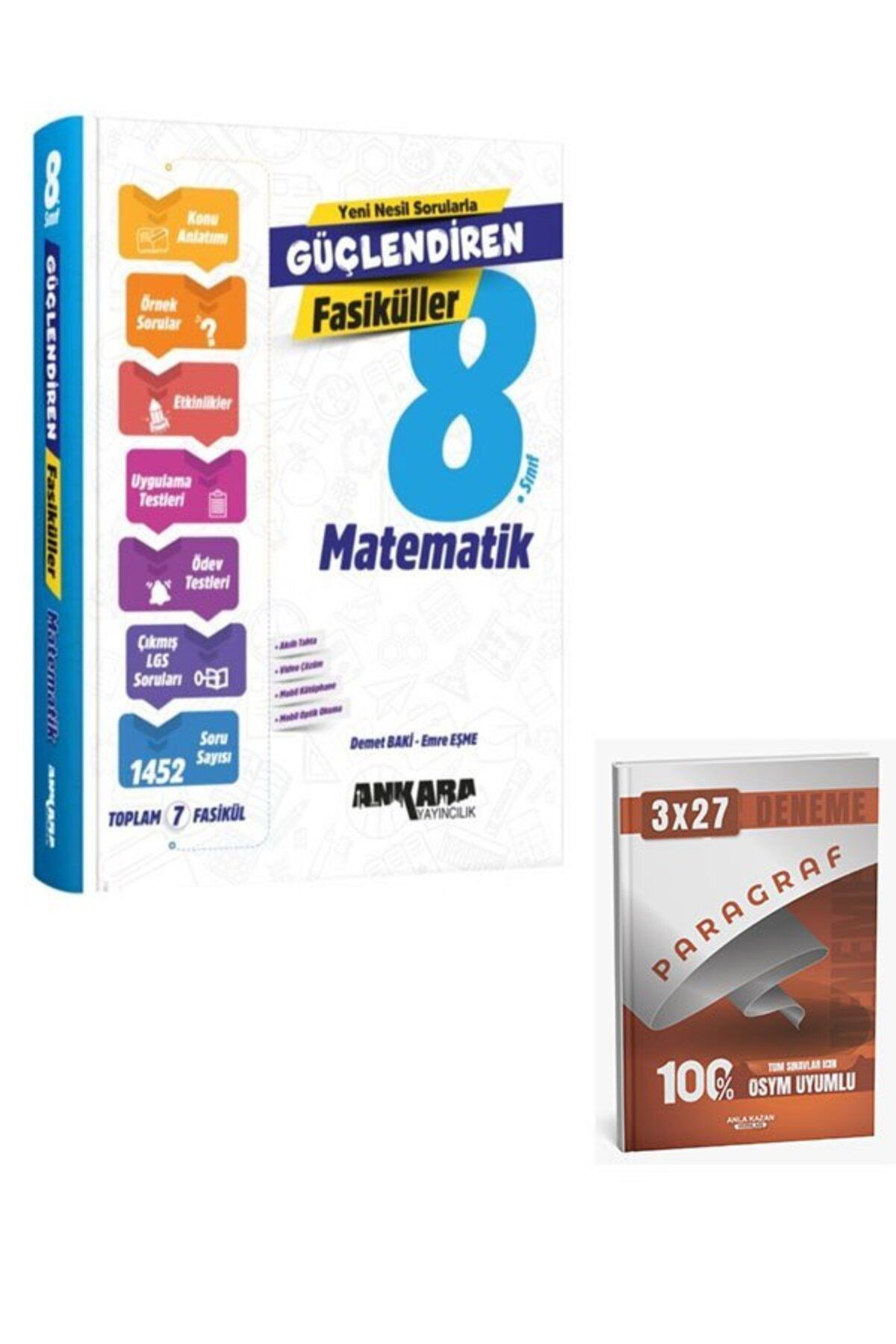 Anla Kazan Yayınları Ankara 2026 8. Sınıf Matematik Güçlendiren Fasiküller+Anla Kazan Paragraf