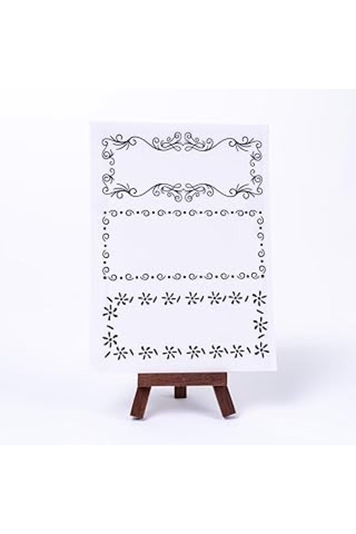 Mu Art Ahşap Bimotif Not Yazılabilir Şekilli Çerçeve Sticker Seti, Dikdörtgen, A5 10 Sayfa