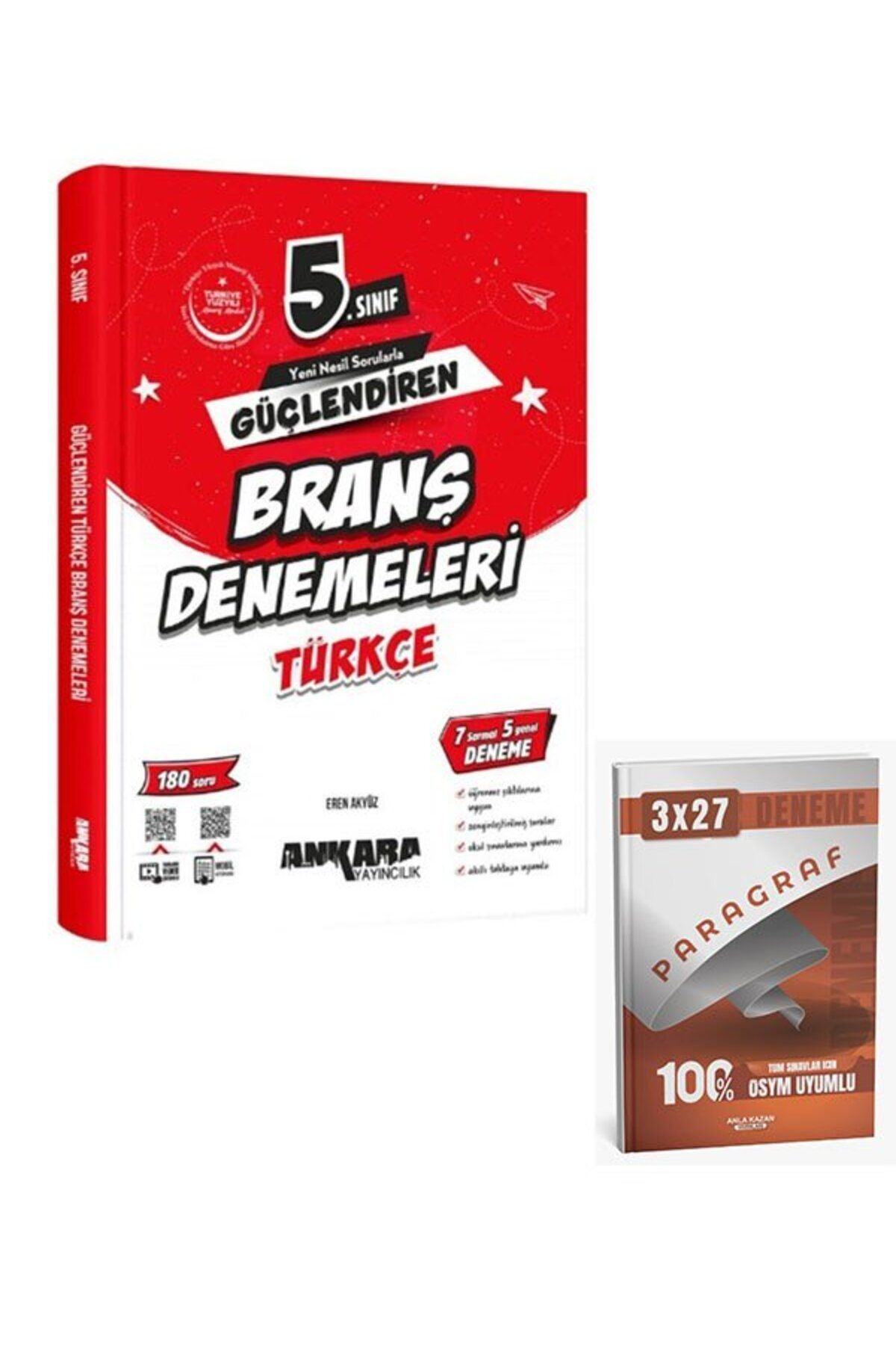Anla Kazan Yayınları Ankara 2026 5. Sınıf Türkçe Güçlendiren Branş Denemeleri+Anla Kazan Paragraf