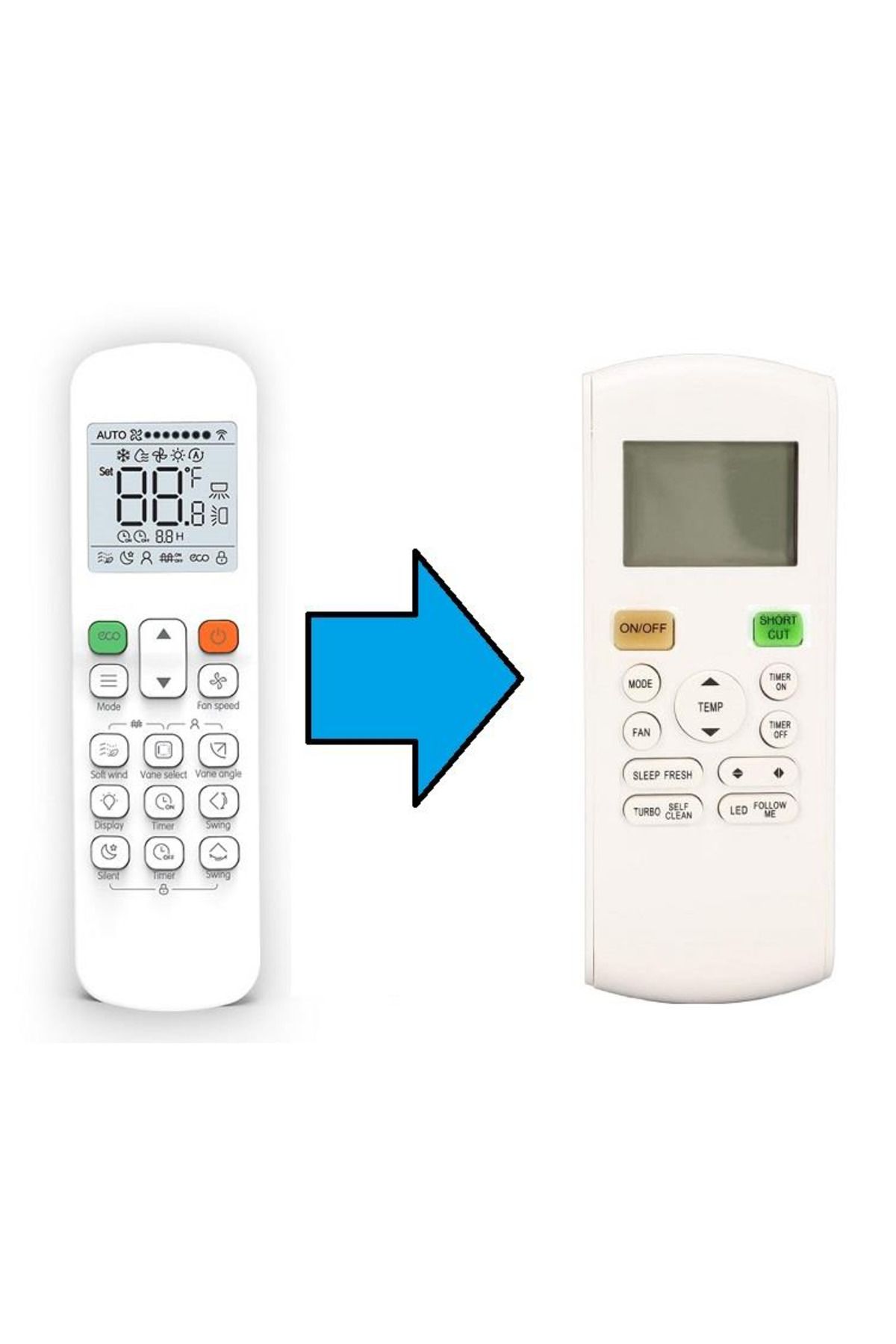 Midea Mdv Klima Kumandası-Resimde Sağdaki Gönderilir