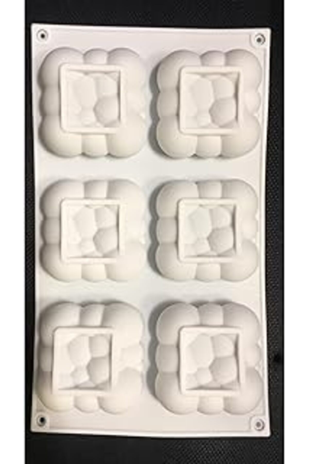 Mu Art Ahşap Silikon 6Lı Bubble, Bulut Şekilli Çikolata, Sabun, Mum, Kek Kalıbı,Pasta Kalıbı Ecmelnm598
