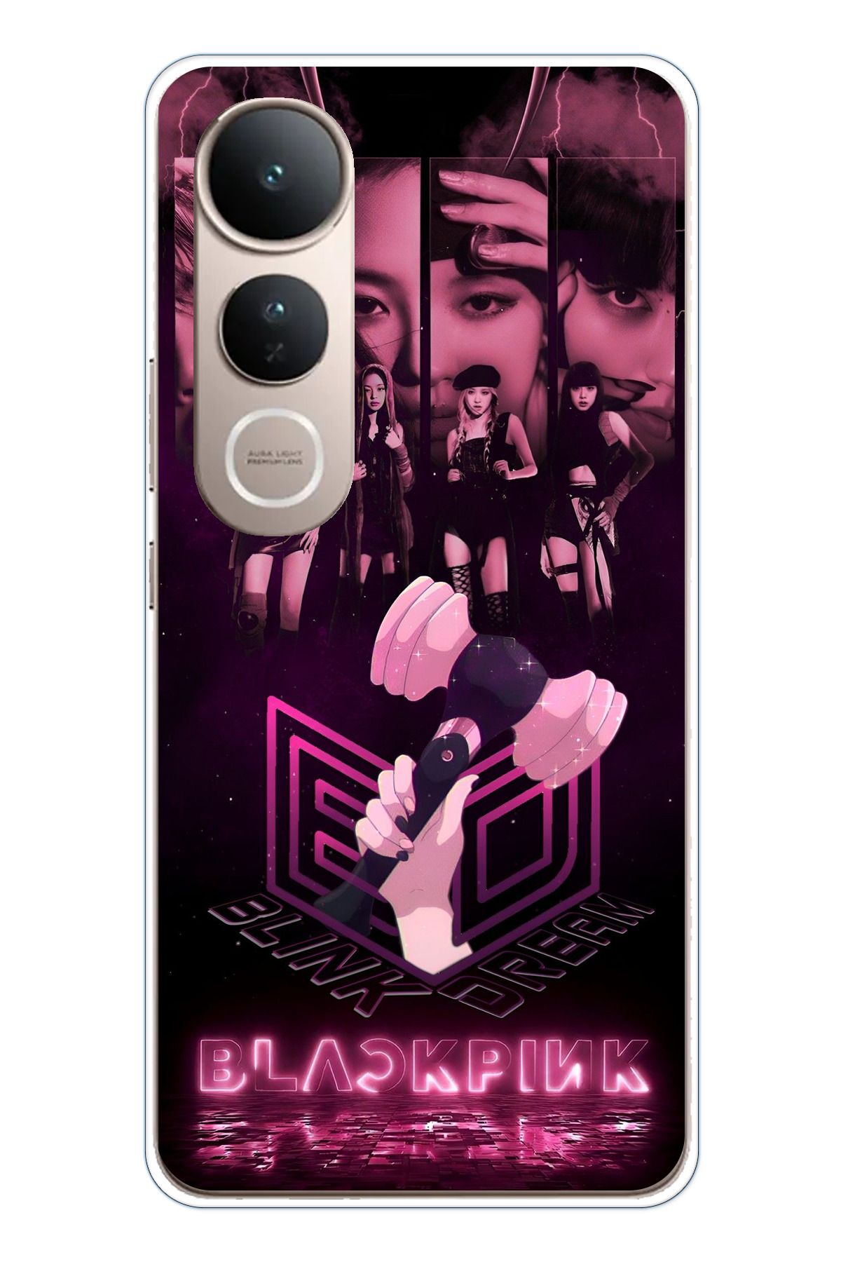 TechTree Vivo V50 Lite Uyumlu Blackpink Poster Şeffaf Silikon Kılıf
