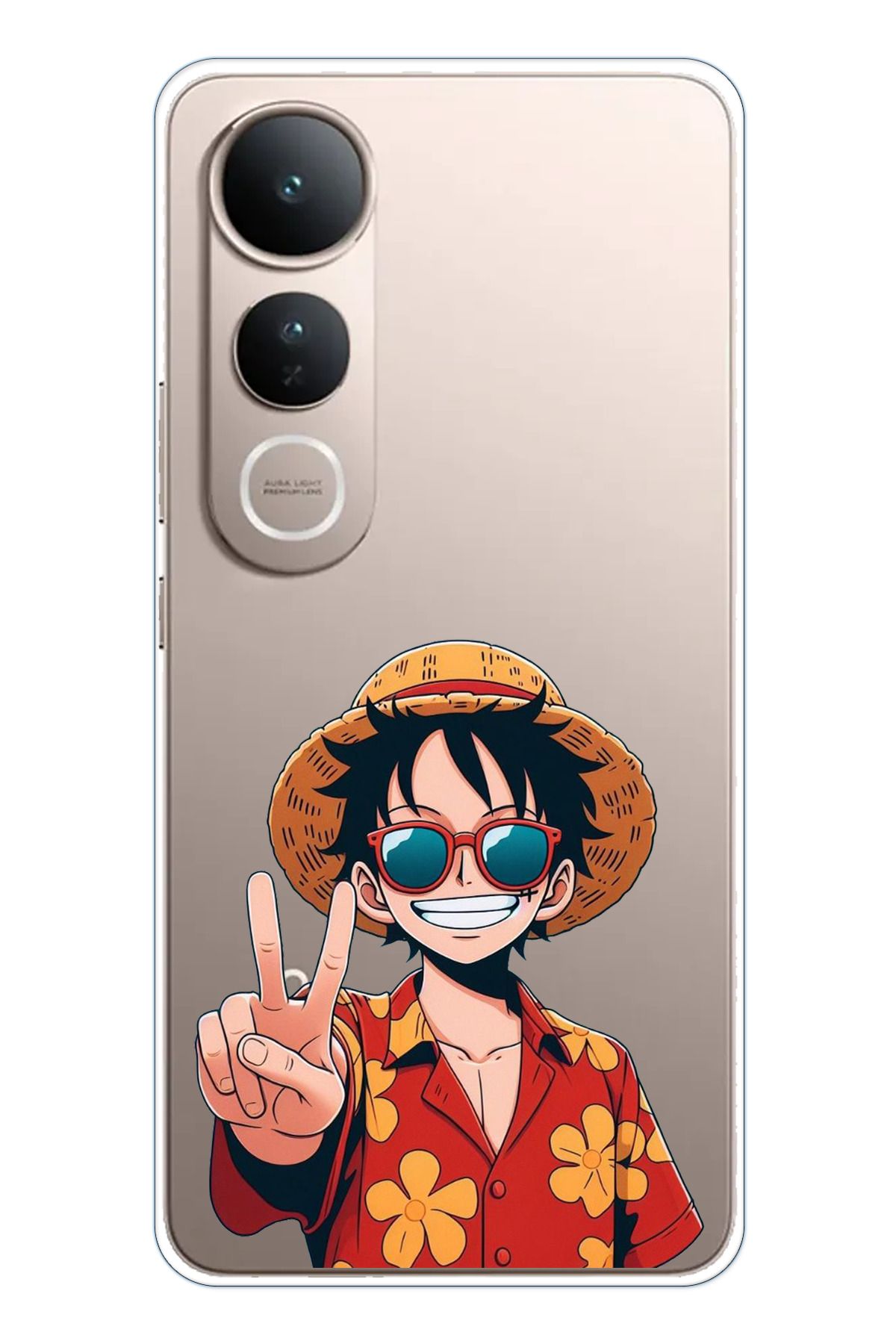 TechTree Vivo V50 Lite Uyumlu Monkey D. Luffy Tasarımlı Şeffaf Silikon Kılıf