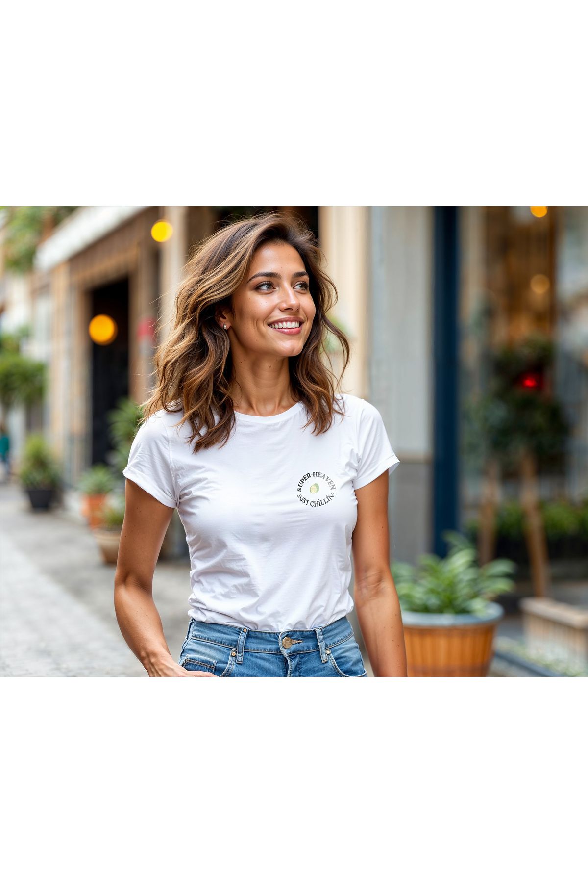 Superheaven Beyaz Oversize Tişört