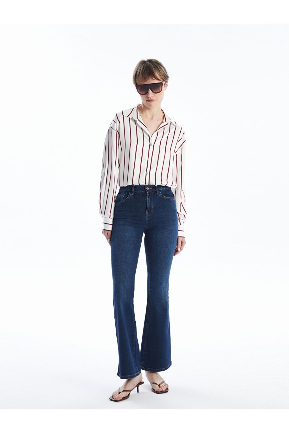 LC Waikiki Indigo Mars Flare Kadın Jean Pantolon