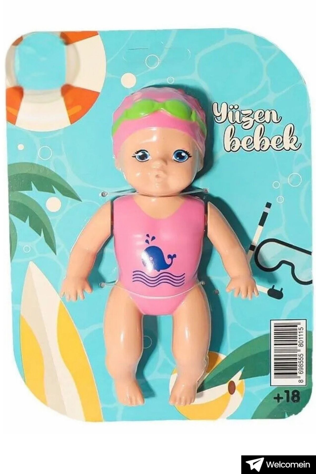 Genel Markalar Pembe suyla yüzen eğitici bebek, kurmalı, 15 cm, çocuklar için ideal oyuncak fotoğrafı 6 (önizleme)