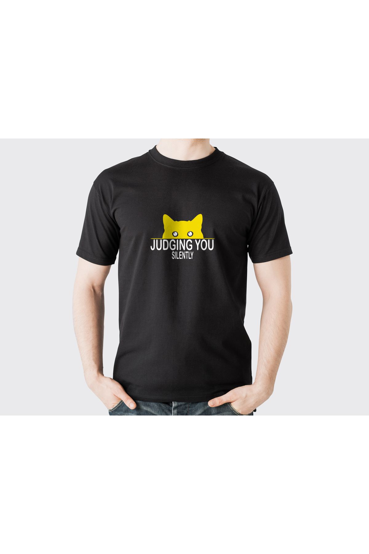 YEACHY Unisex Kedi Komik Baskılı T-Shirt