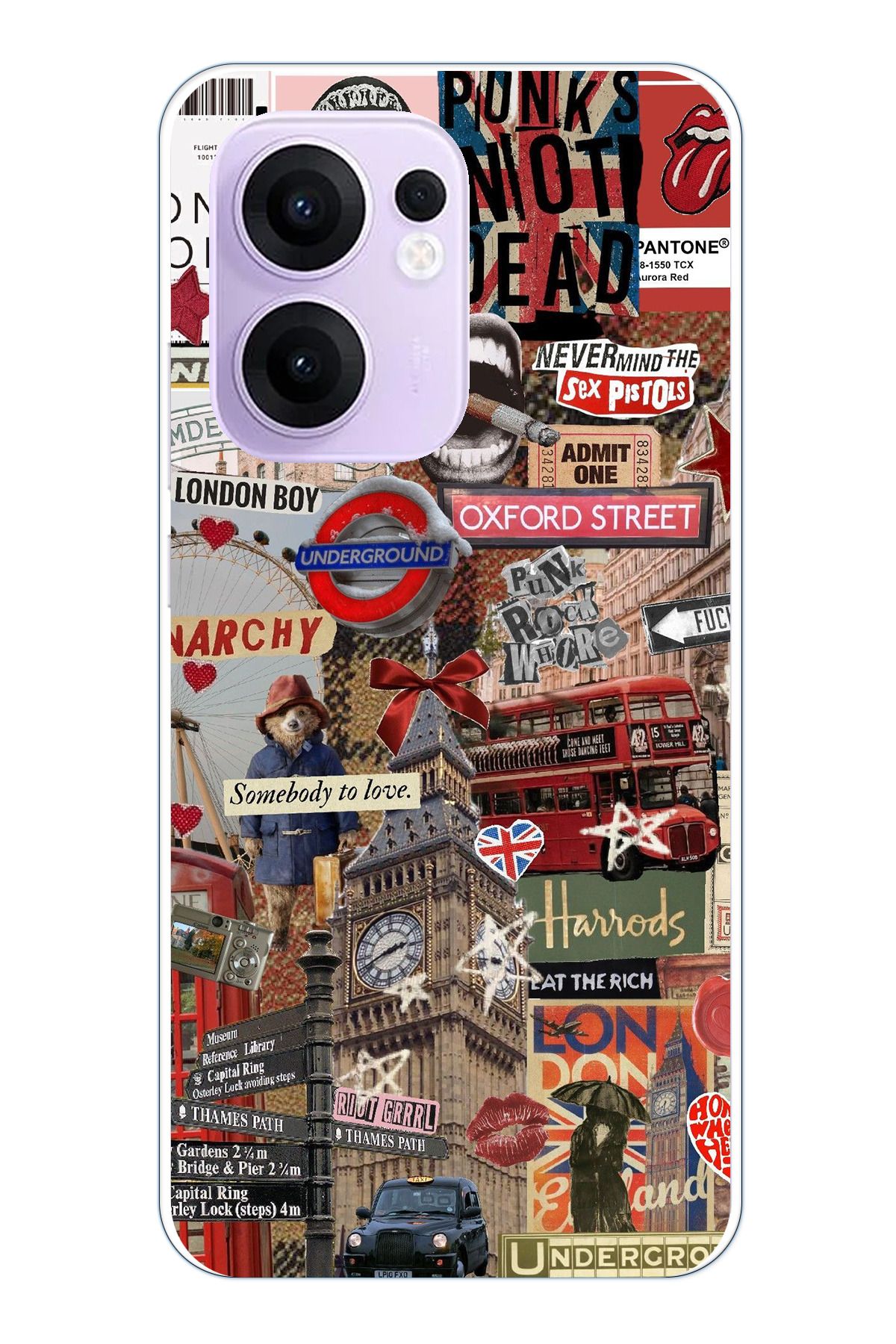 TechTree OPPO Reno 13F Uyumlu Londra Şeffaf Silikon Kılıf