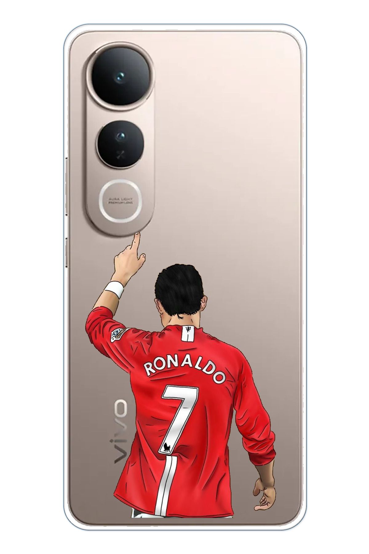 TechTree Vivo V50 Lite Uyumlu C. Ronaldo Forma Tasarımlı Şeffaf Silikon Kılıf