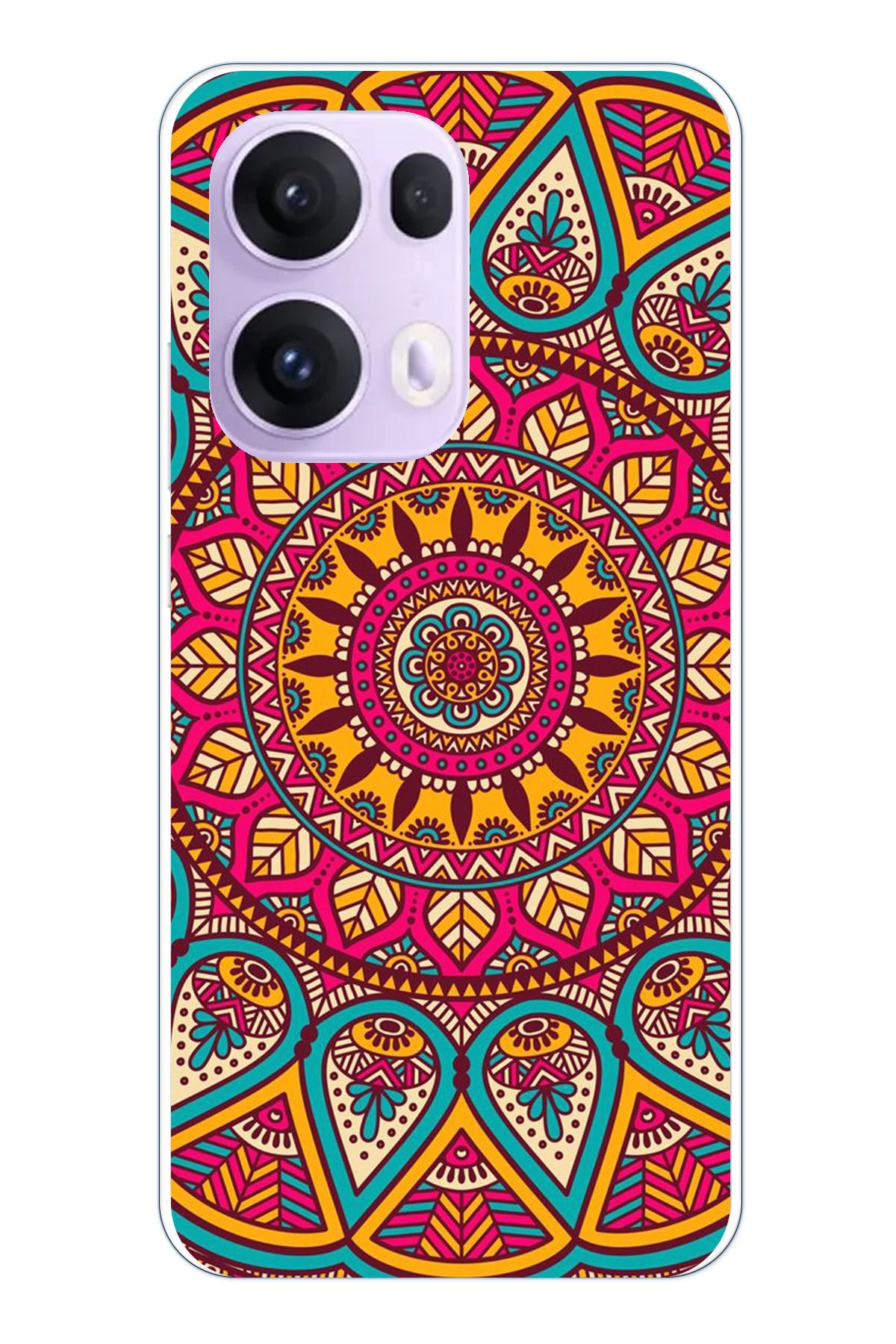 TechTree OPPO Reno 13 PRO Uyumlu Mandala Şeffaf Silikon Kılıf