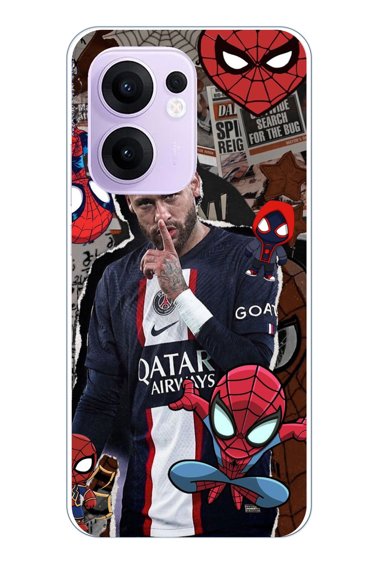TechTree OPPO Reno 13F Uyumlu Neymar PSG Şeffaf Silikon Kılıf
